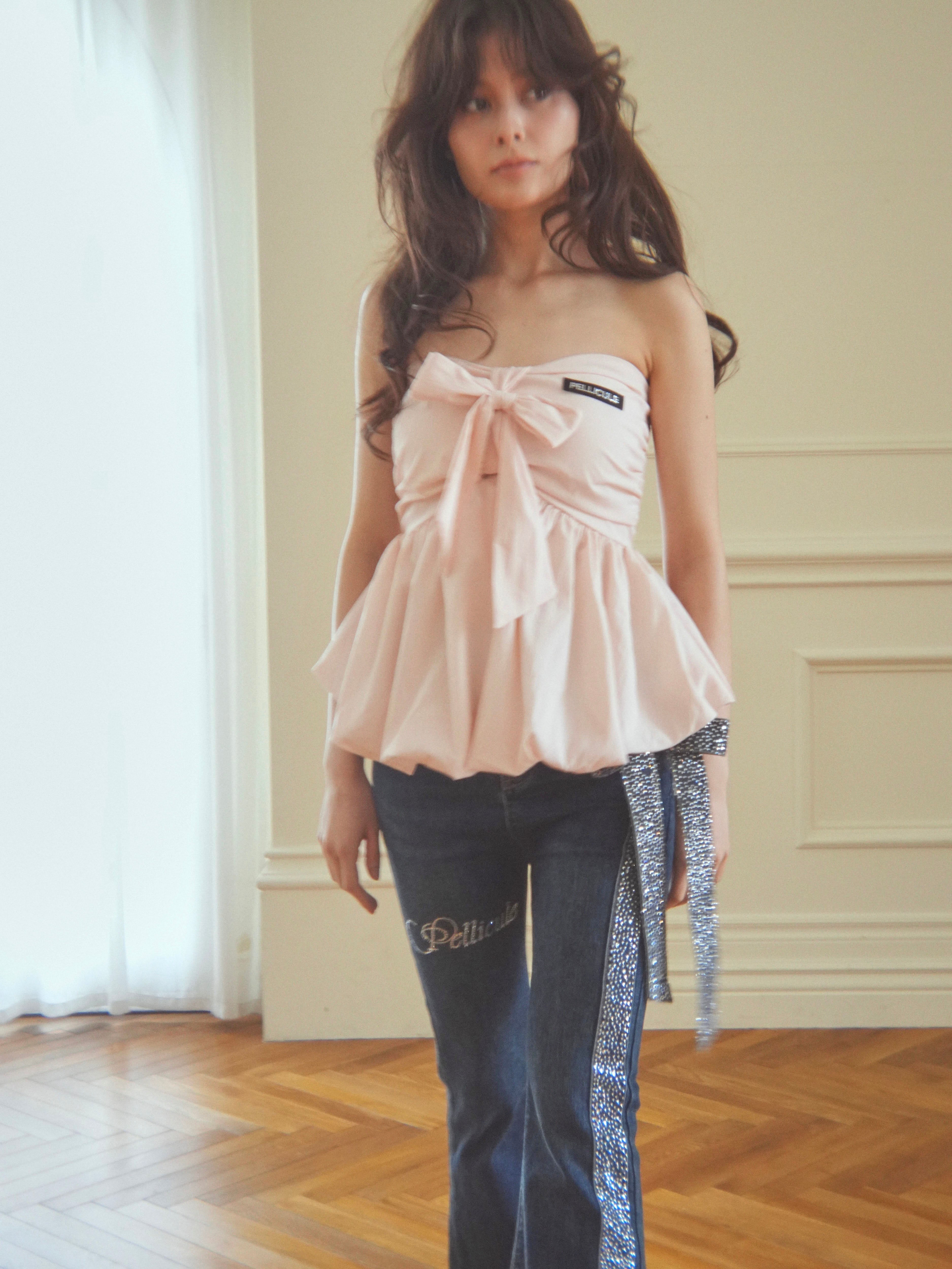 ribbon peplum baretops