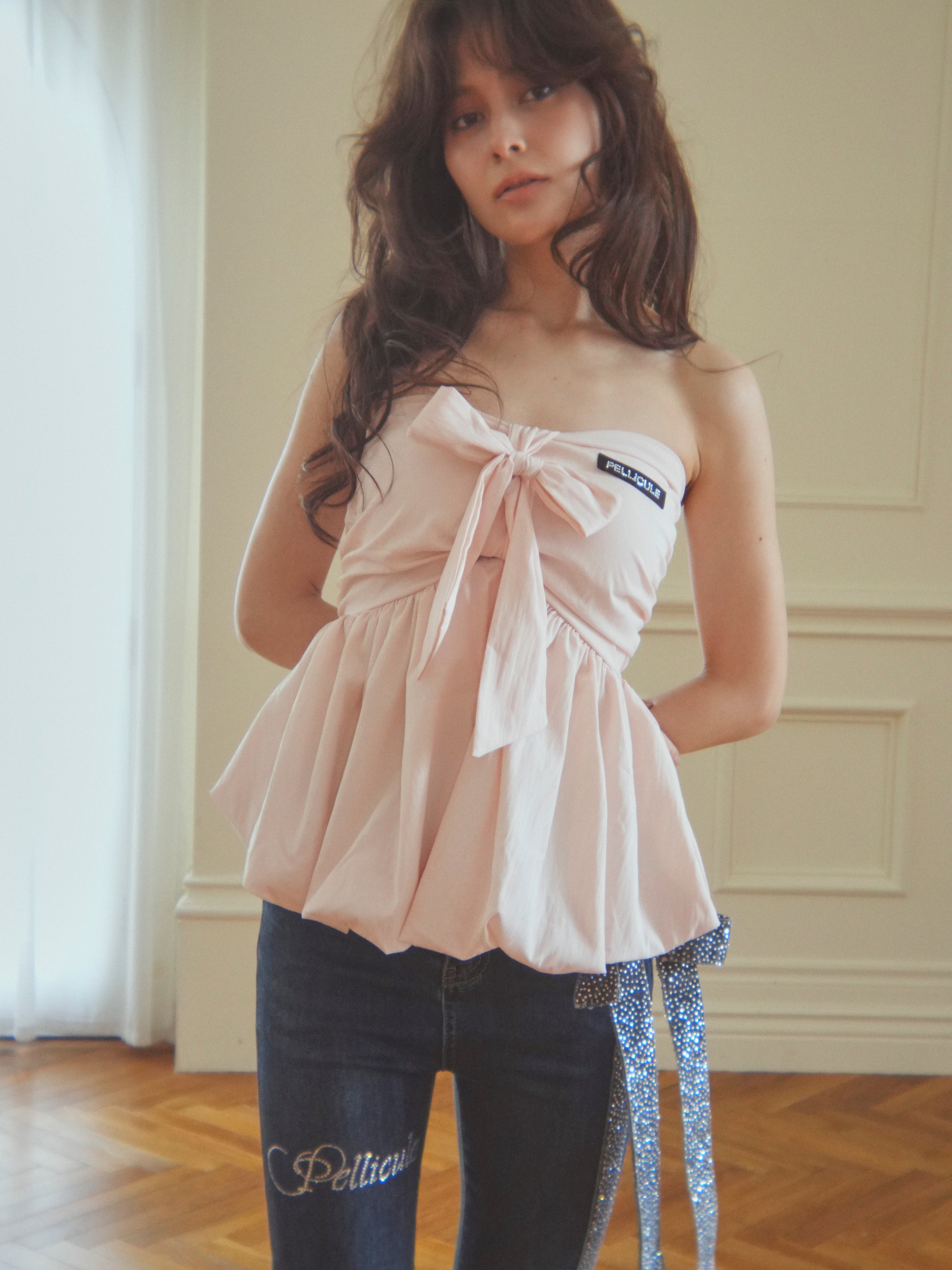 ribbon peplum baretops