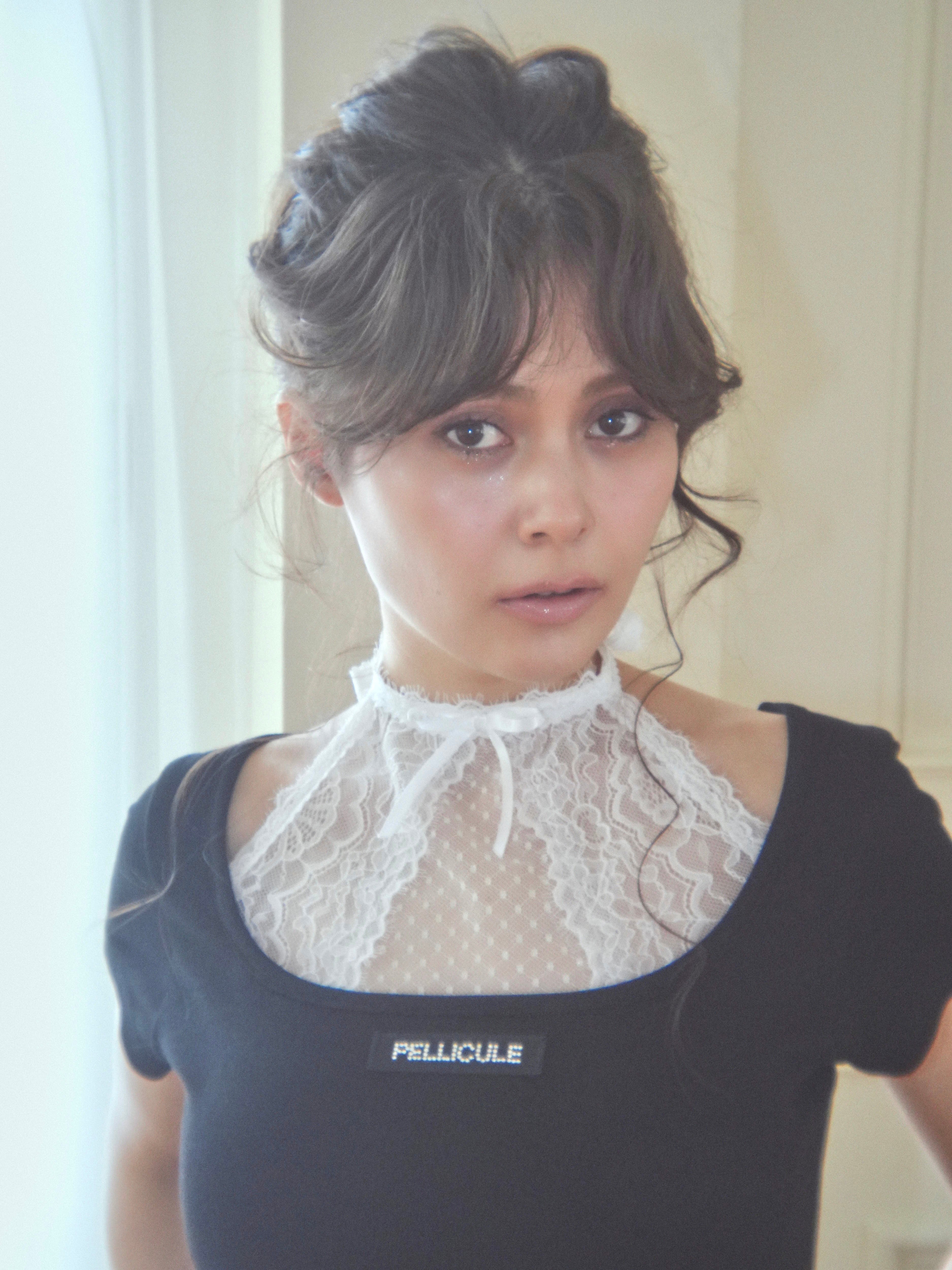 lacy halter tee