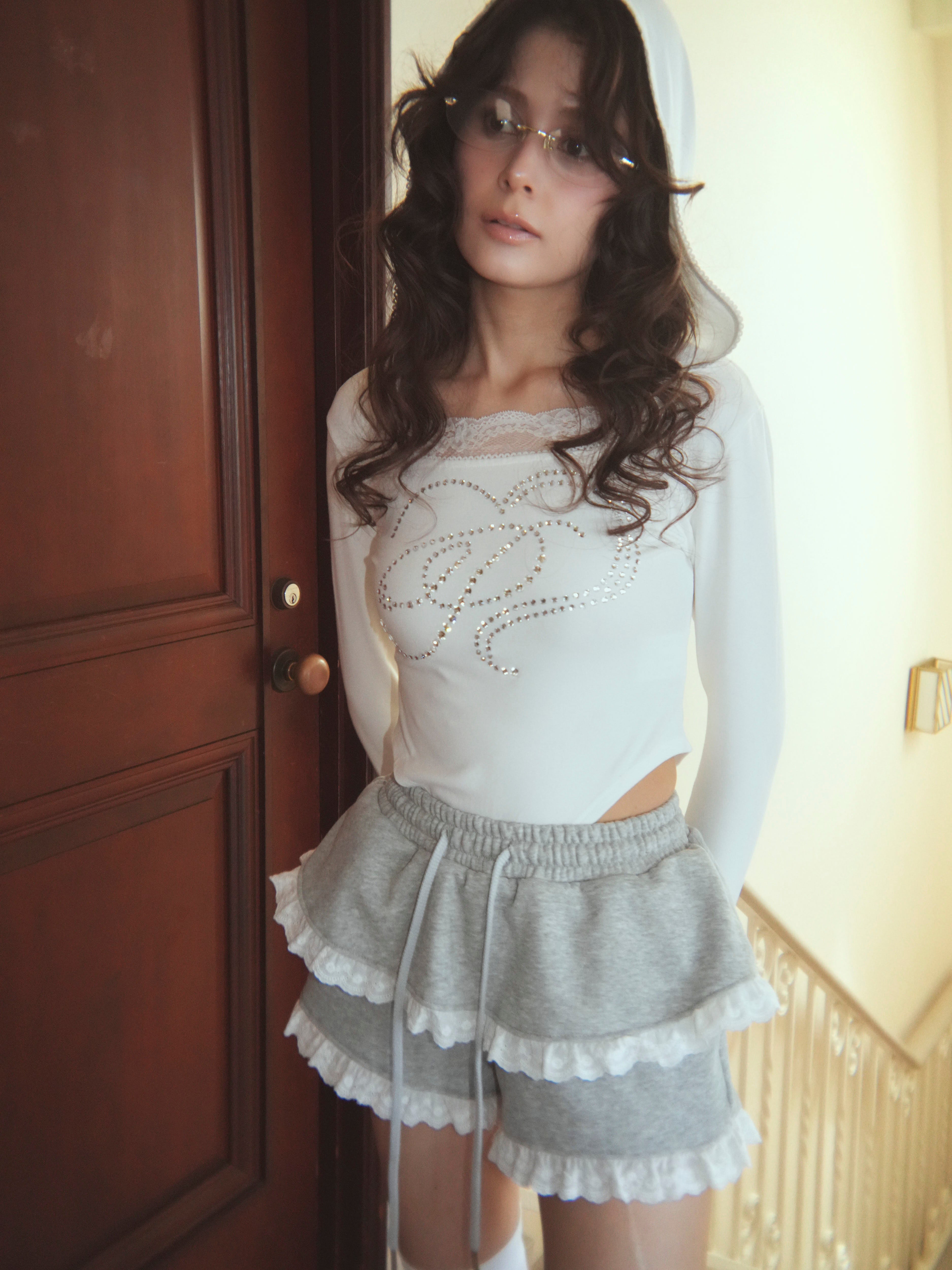 motif hoodie bodysuits