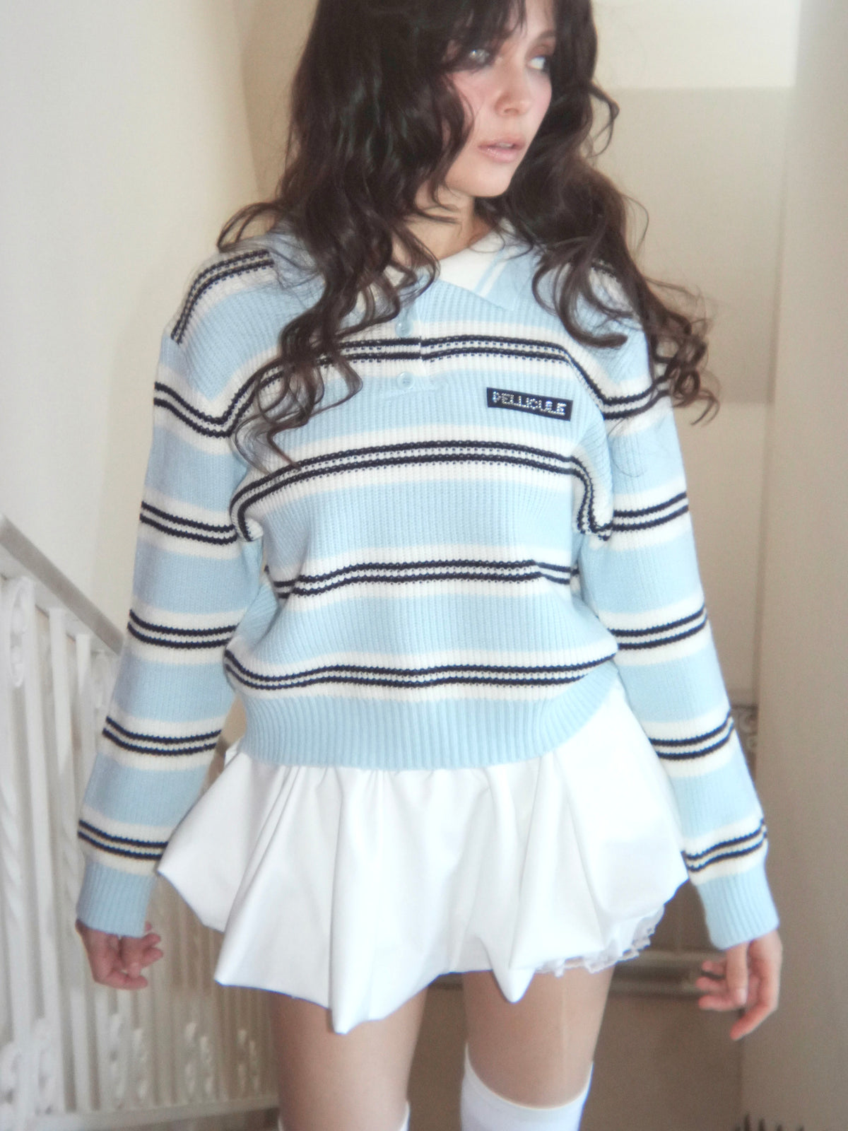 border polo knit