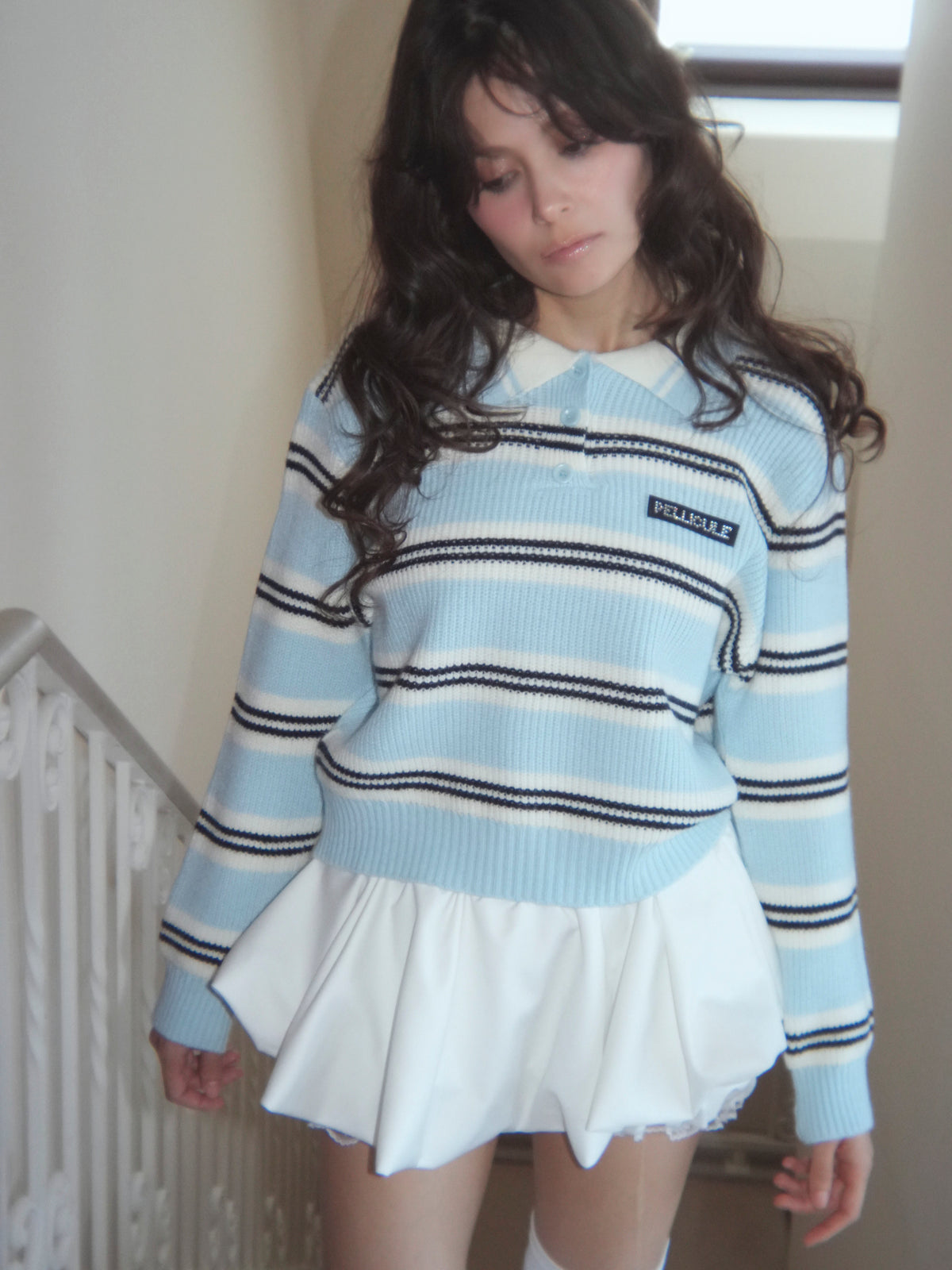 border polo knit