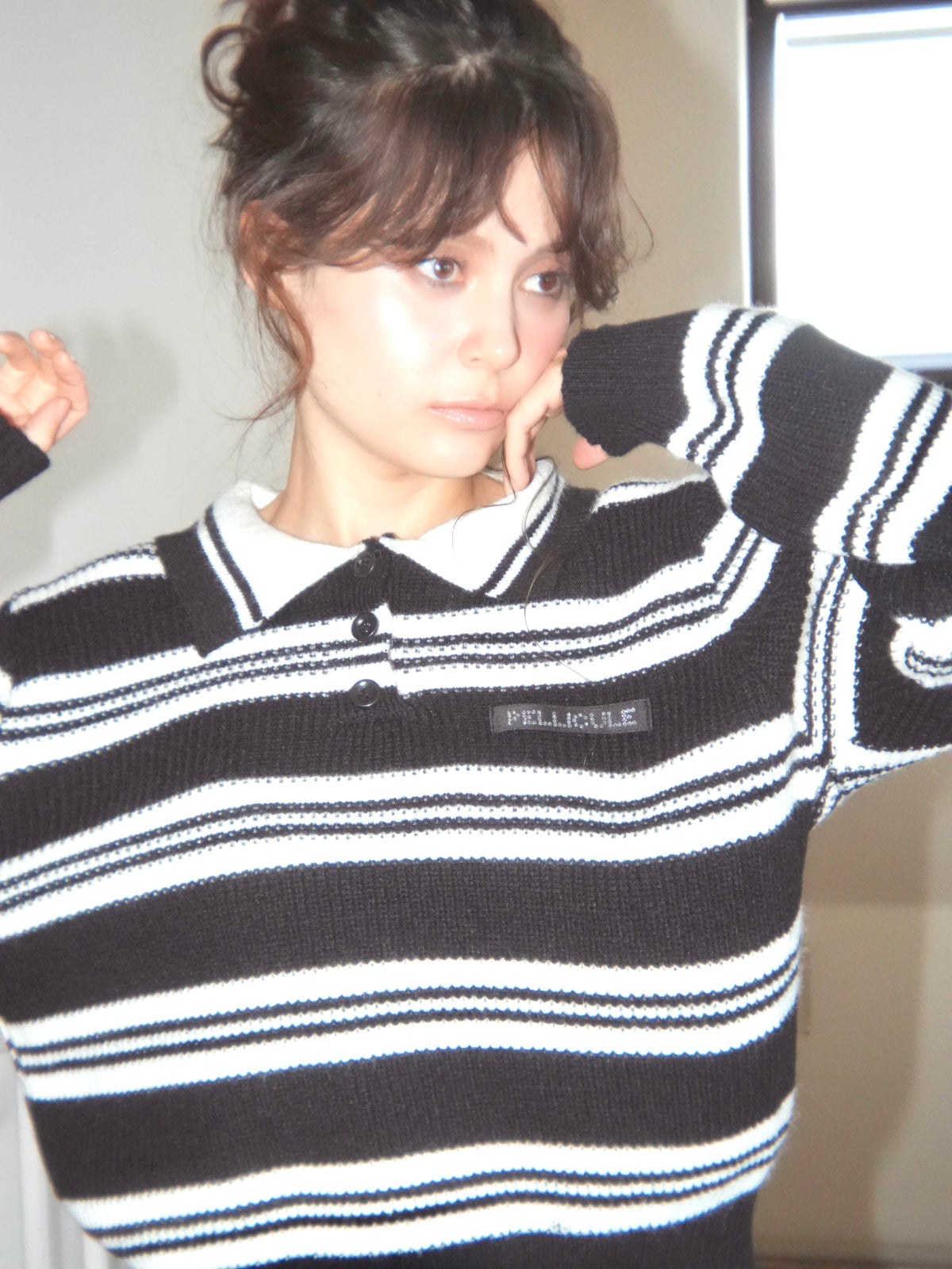 border polo knit