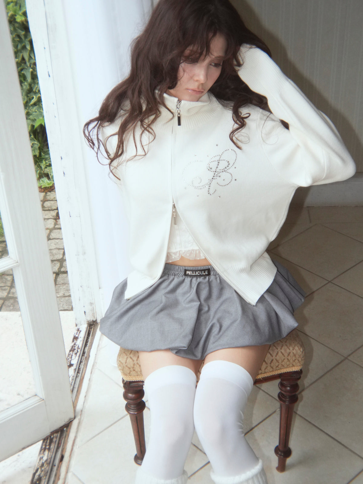motif standneck knit