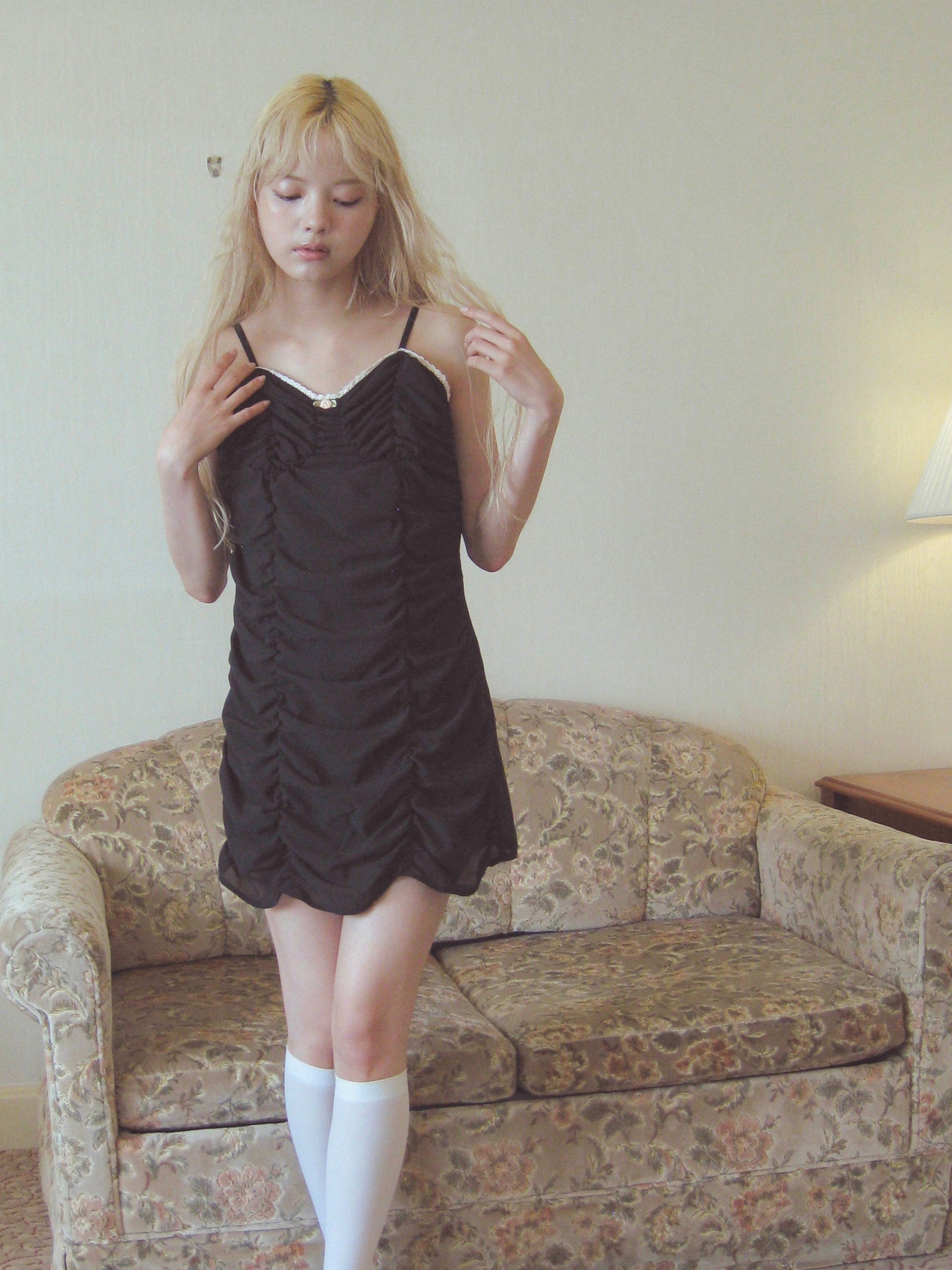 girlish gather mini onepiece