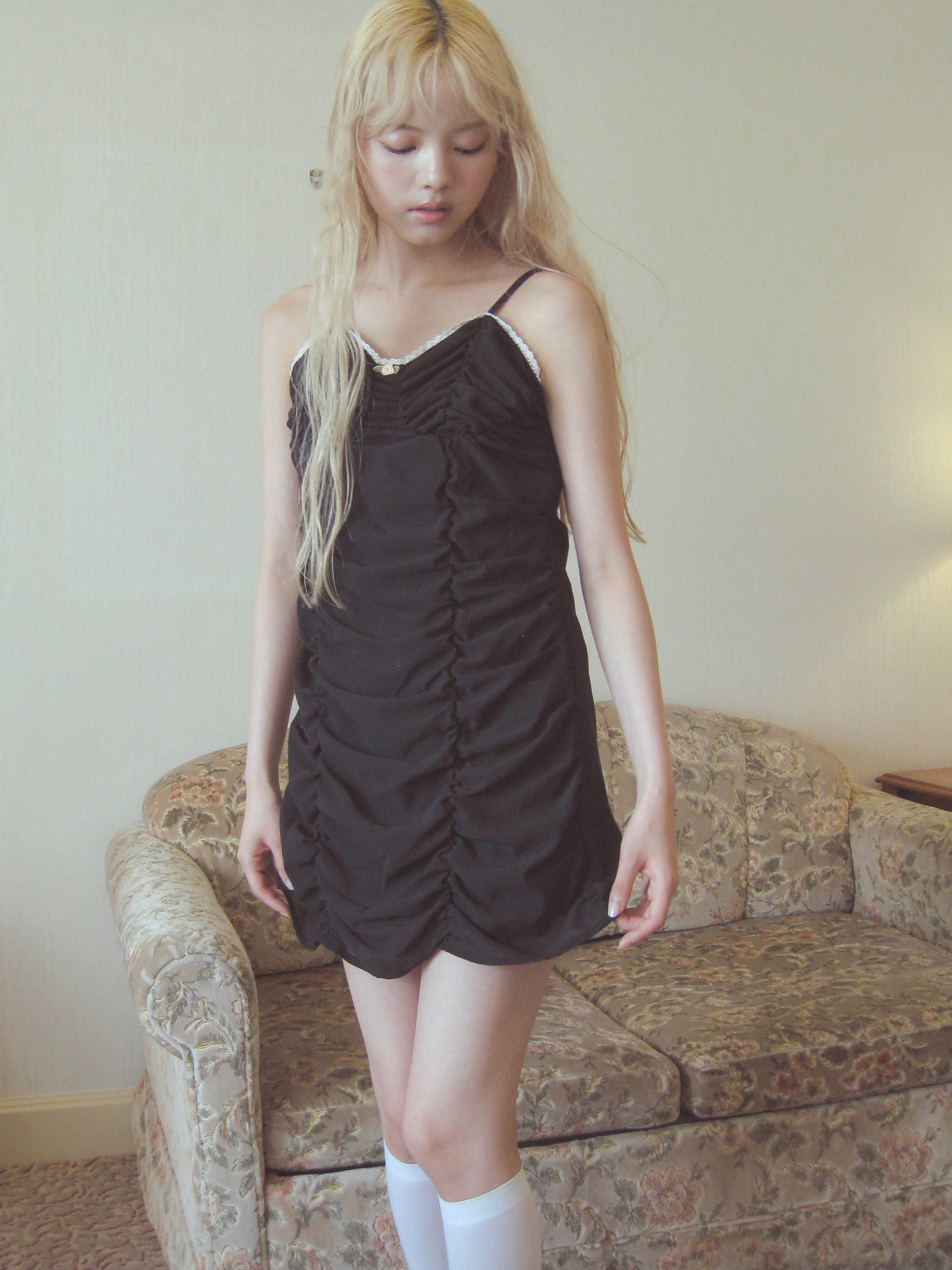 girlish gather mini onepiece