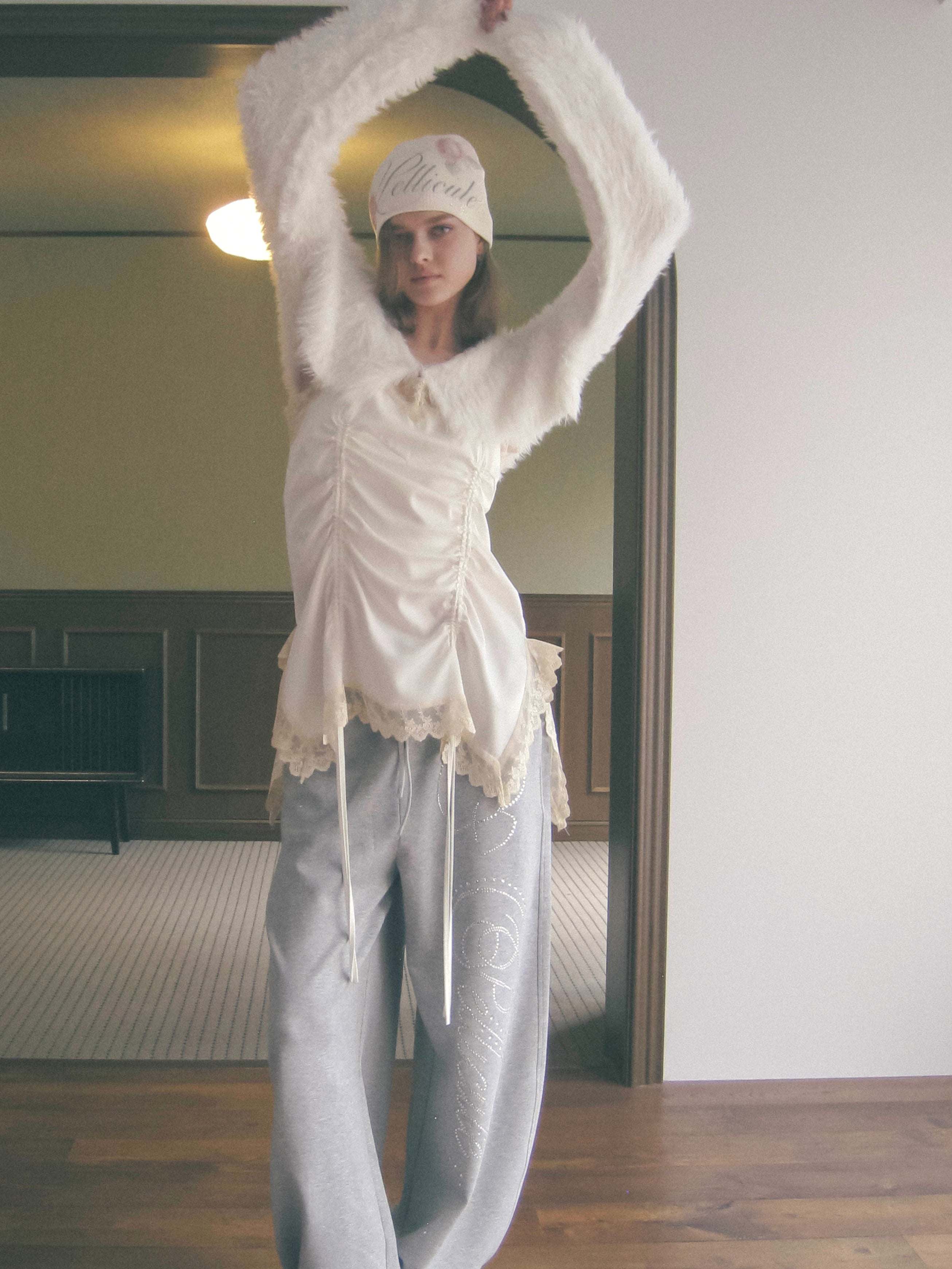 【一部予約】stone-deco sweat pants