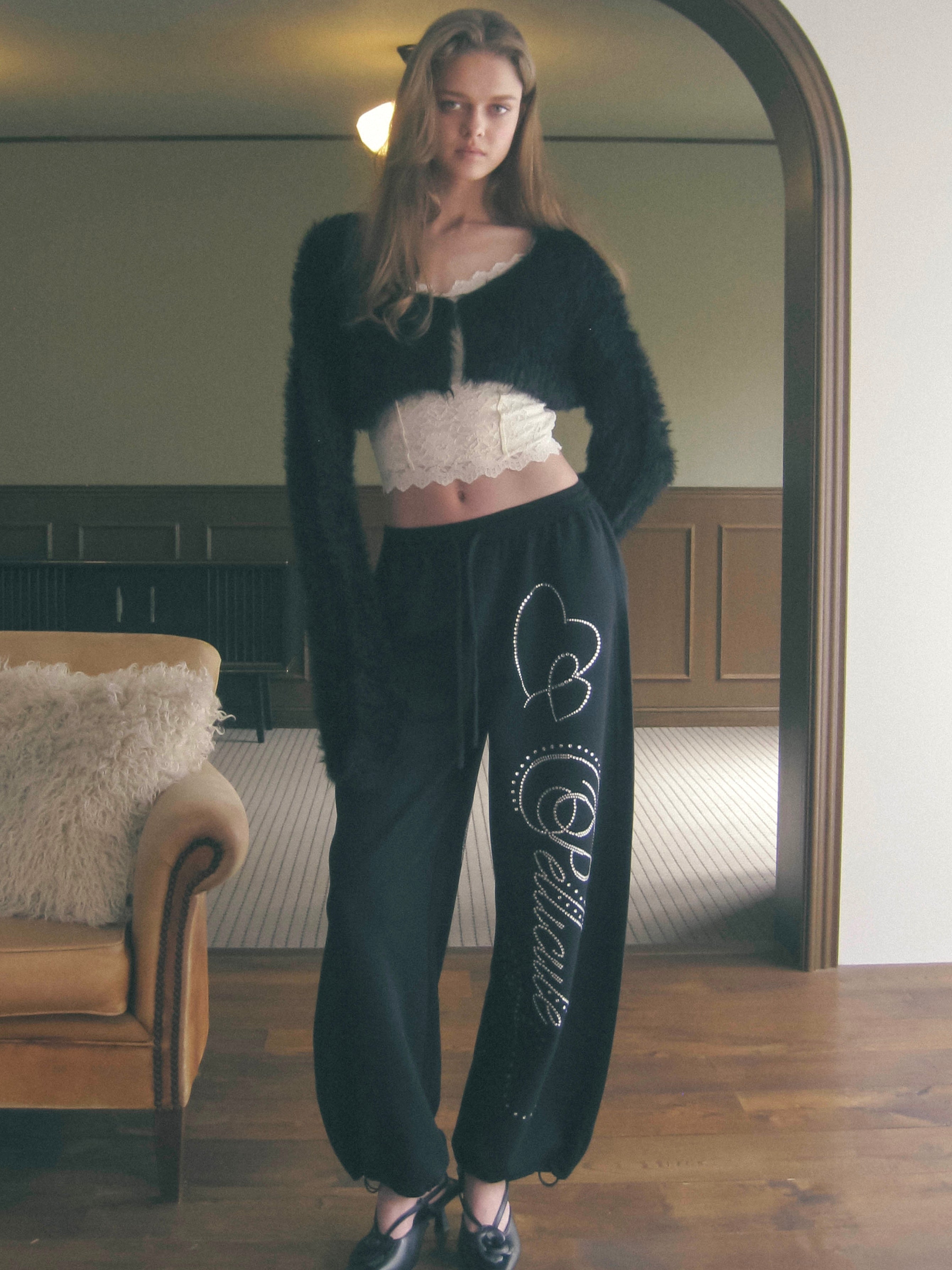【予約】stone-deco sweat pants