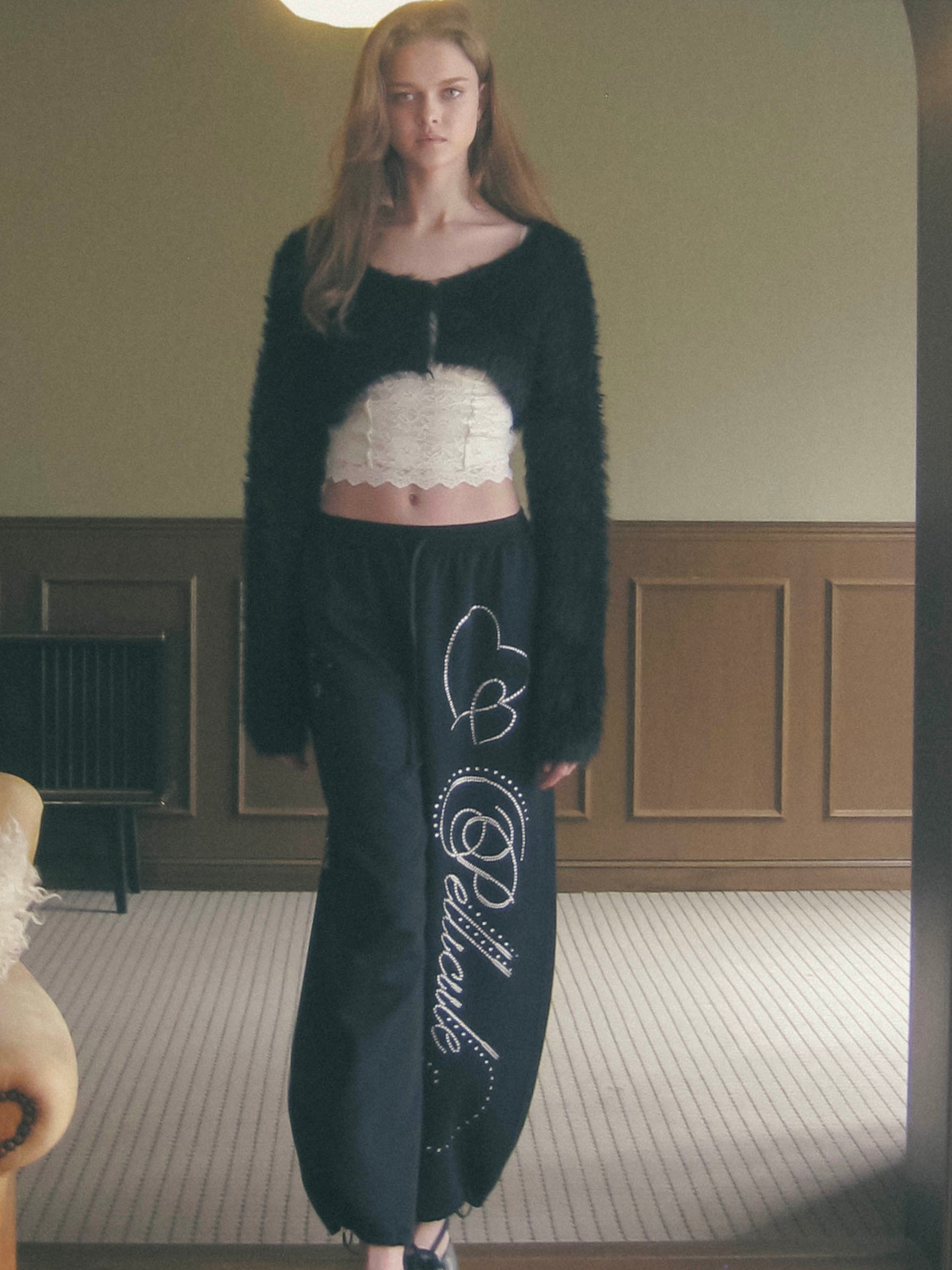 stone-deco sweat pants
