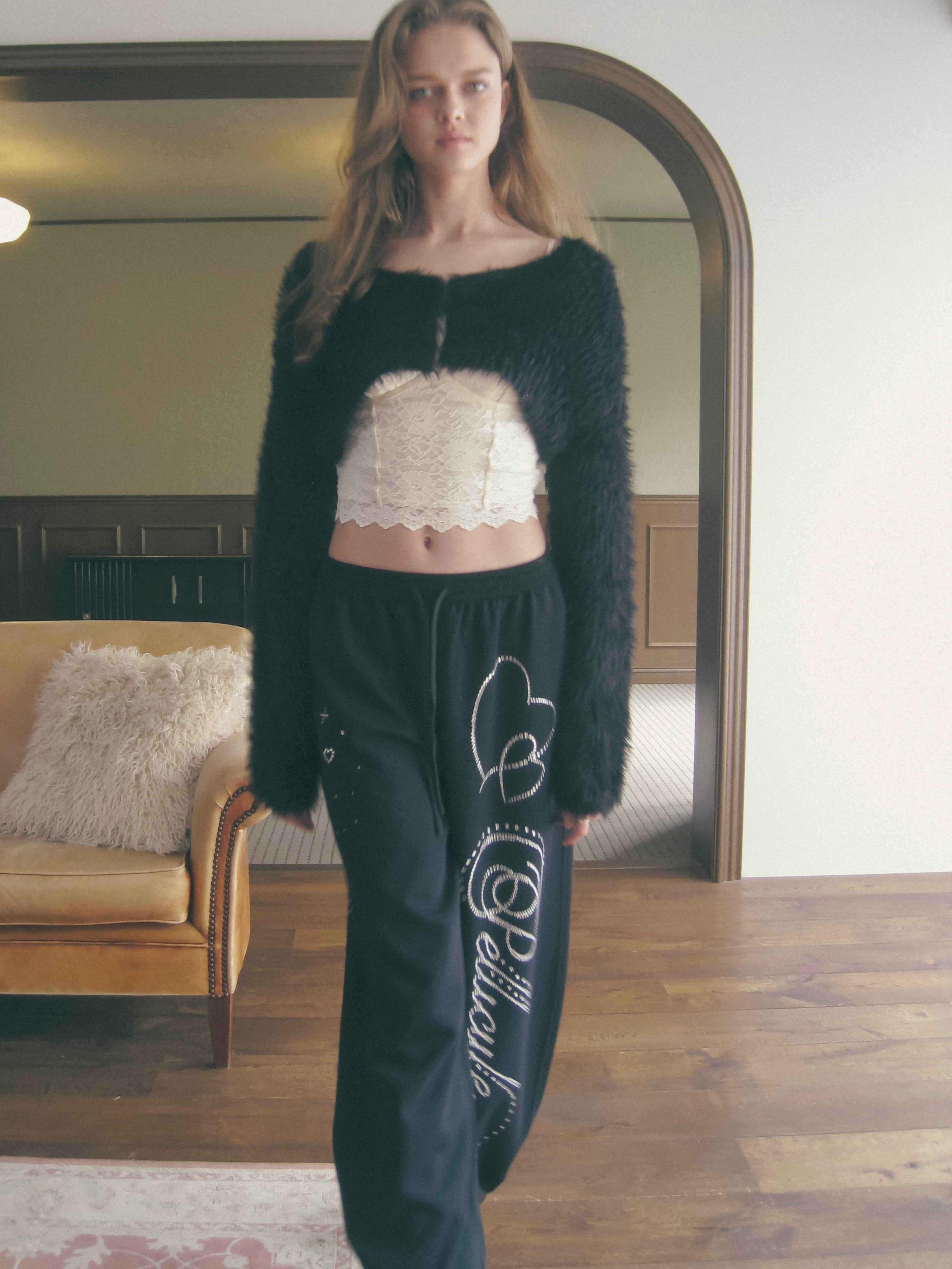 【一部予約】stone-deco sweat pants