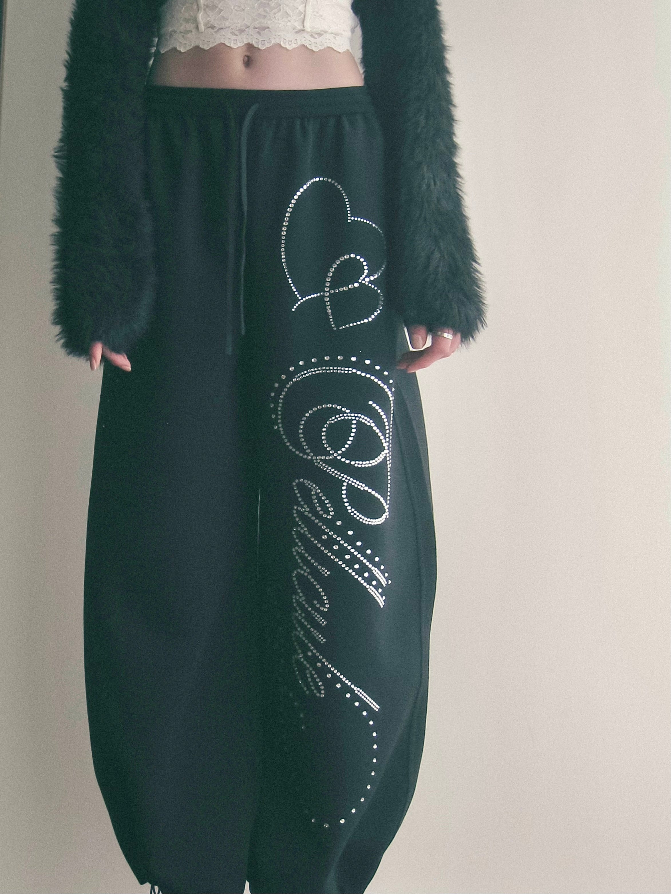 stone-deco sweat pants