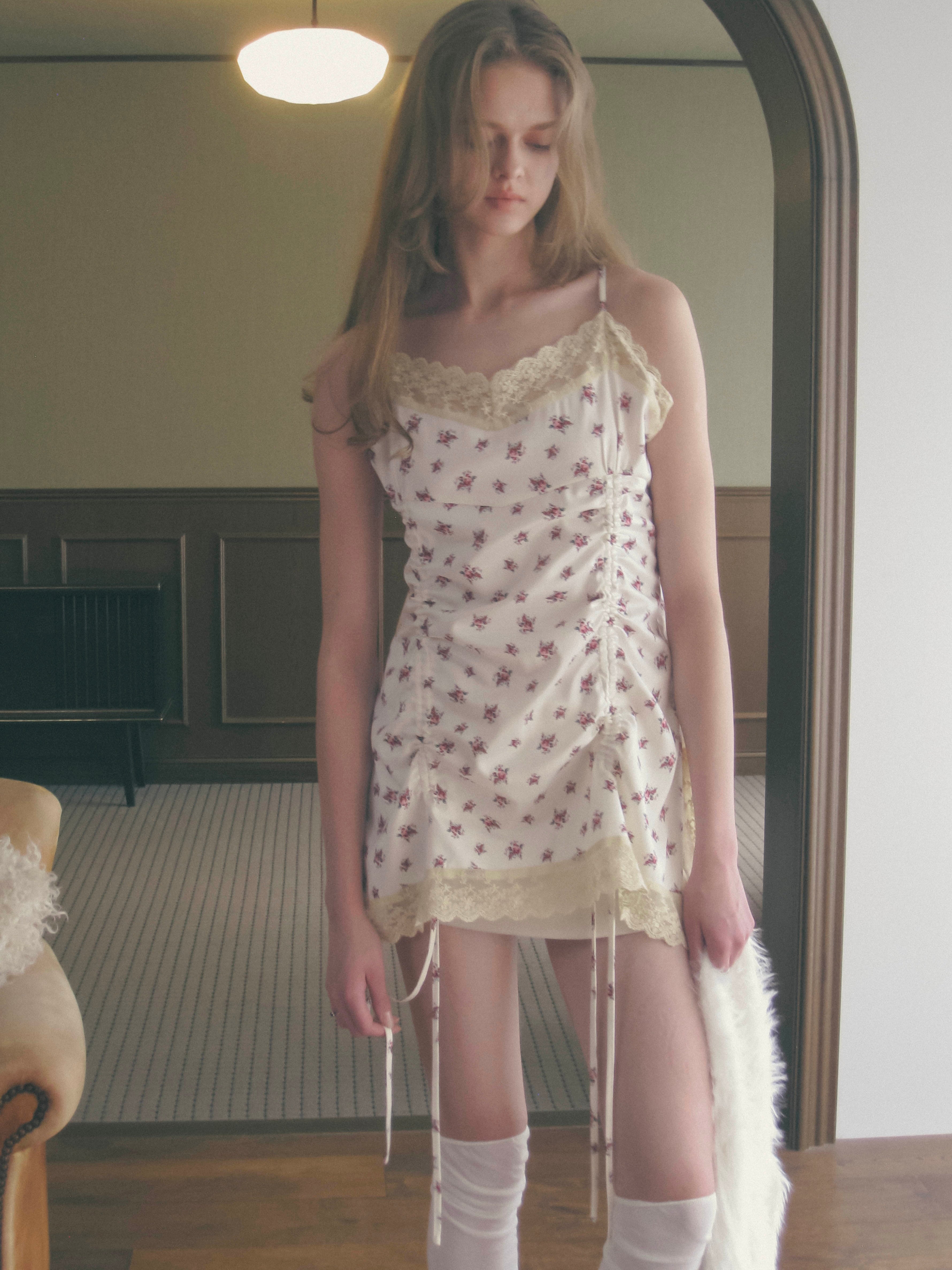 rose satin gather op