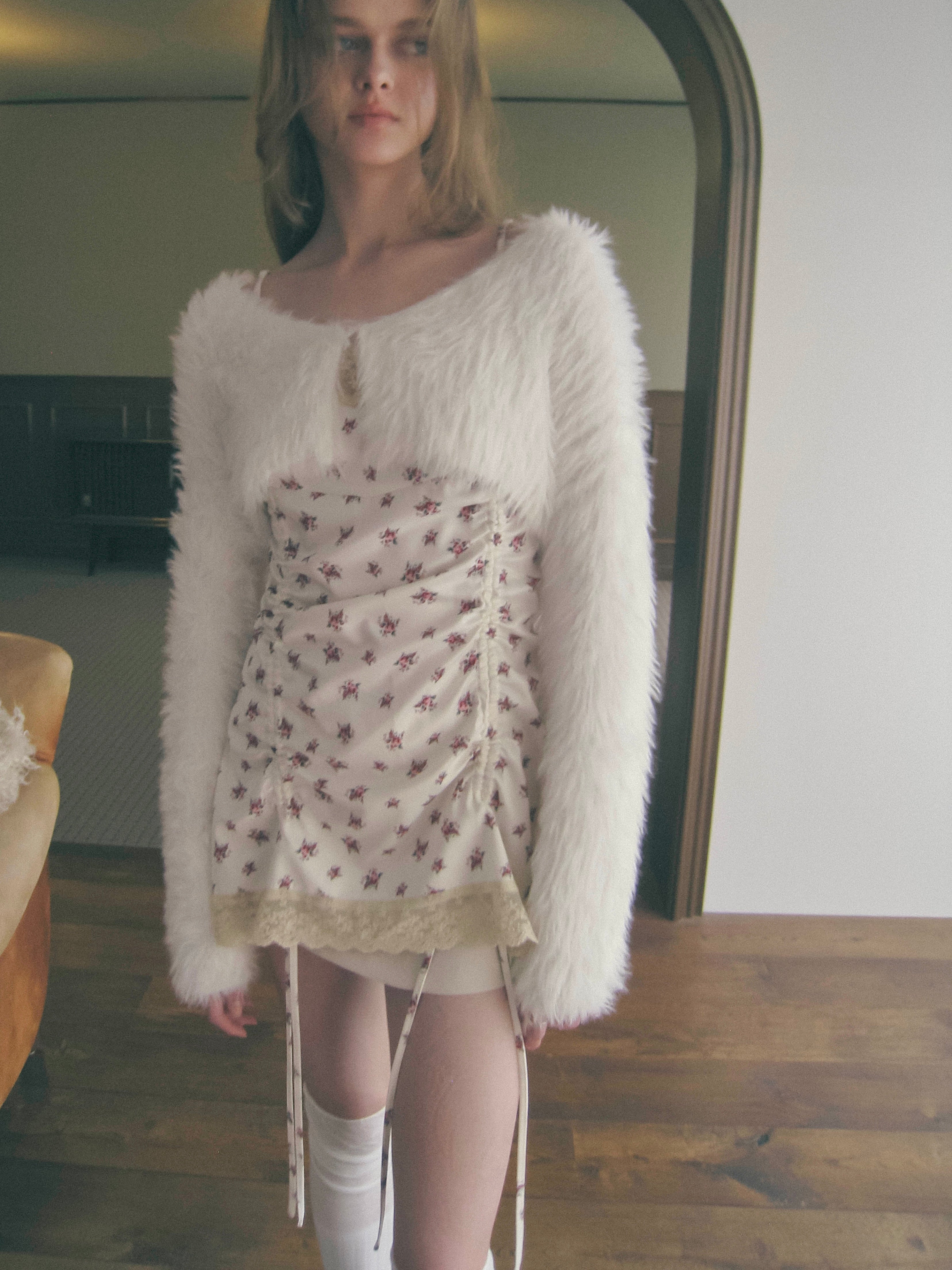 rose satin gather op