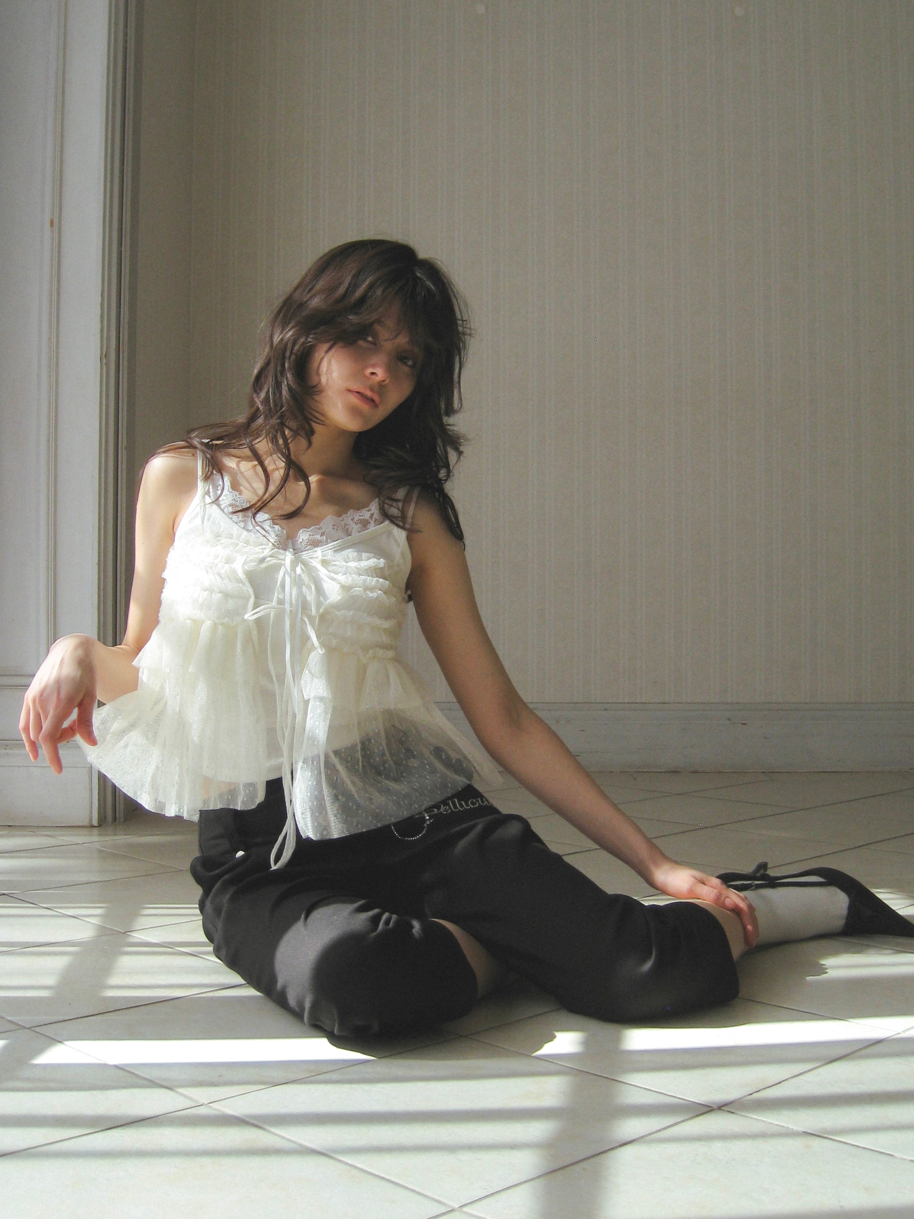fluffy frill camisole