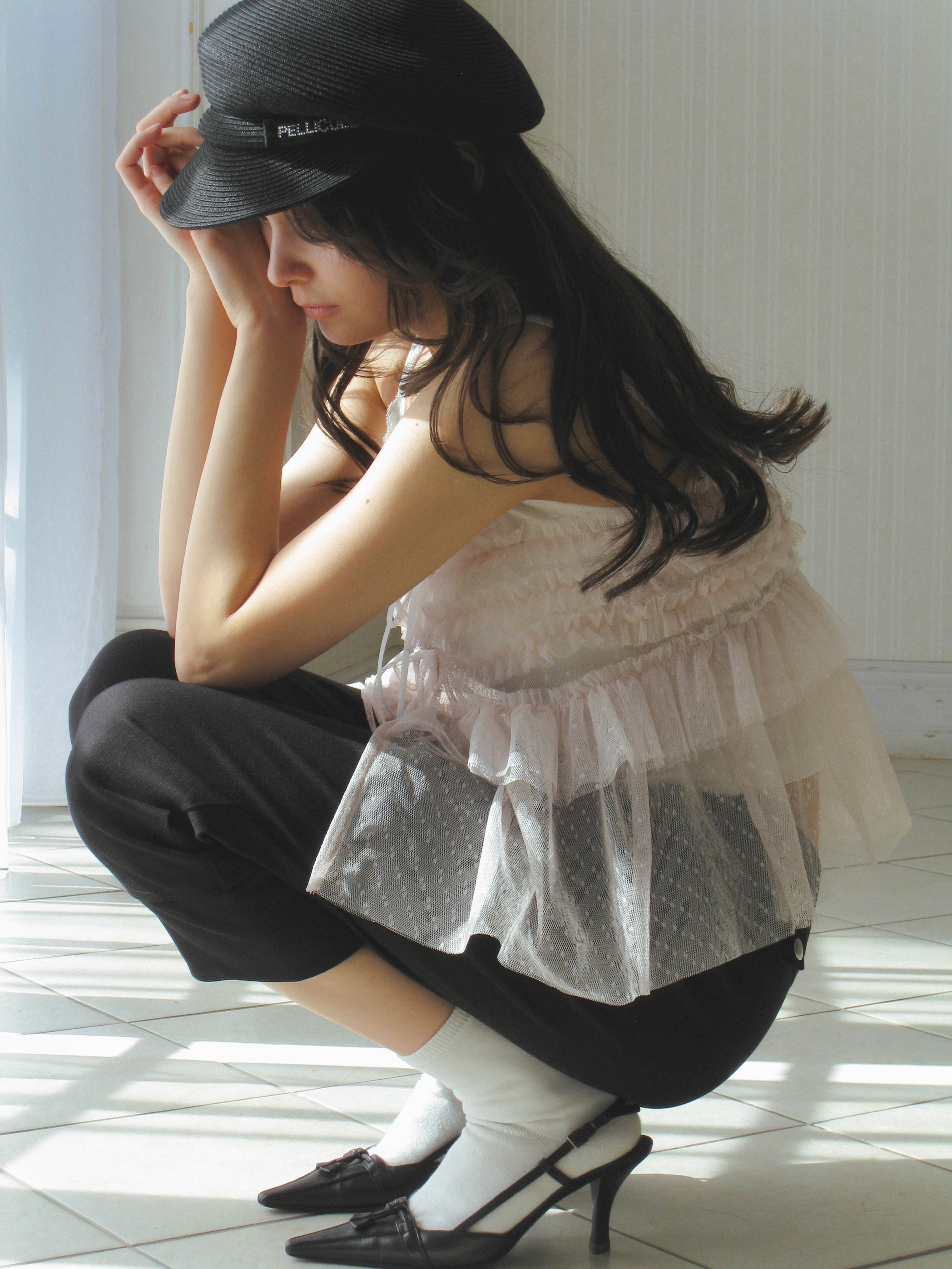 fluffy frill camisole
