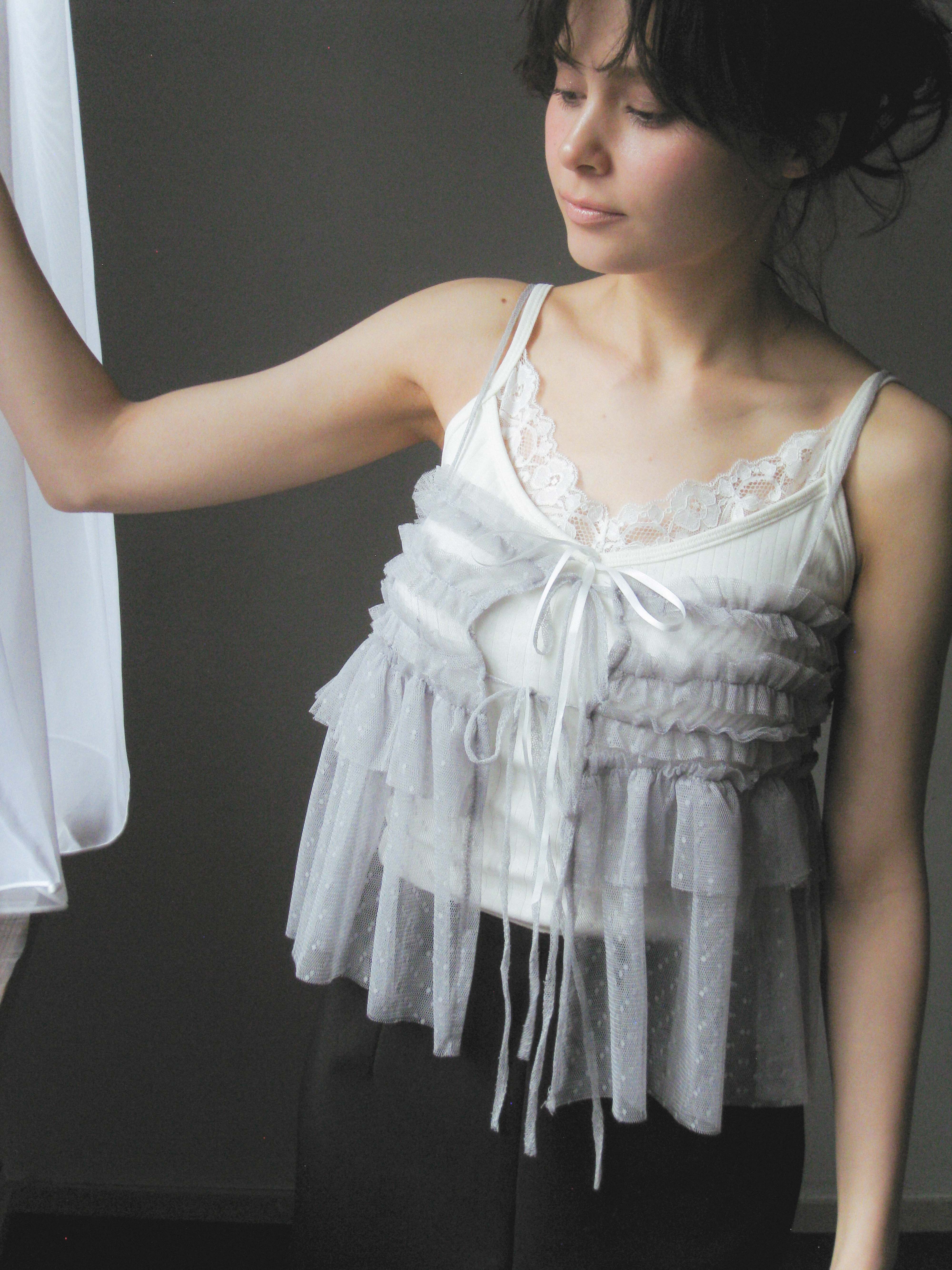 fluffy frill camisole