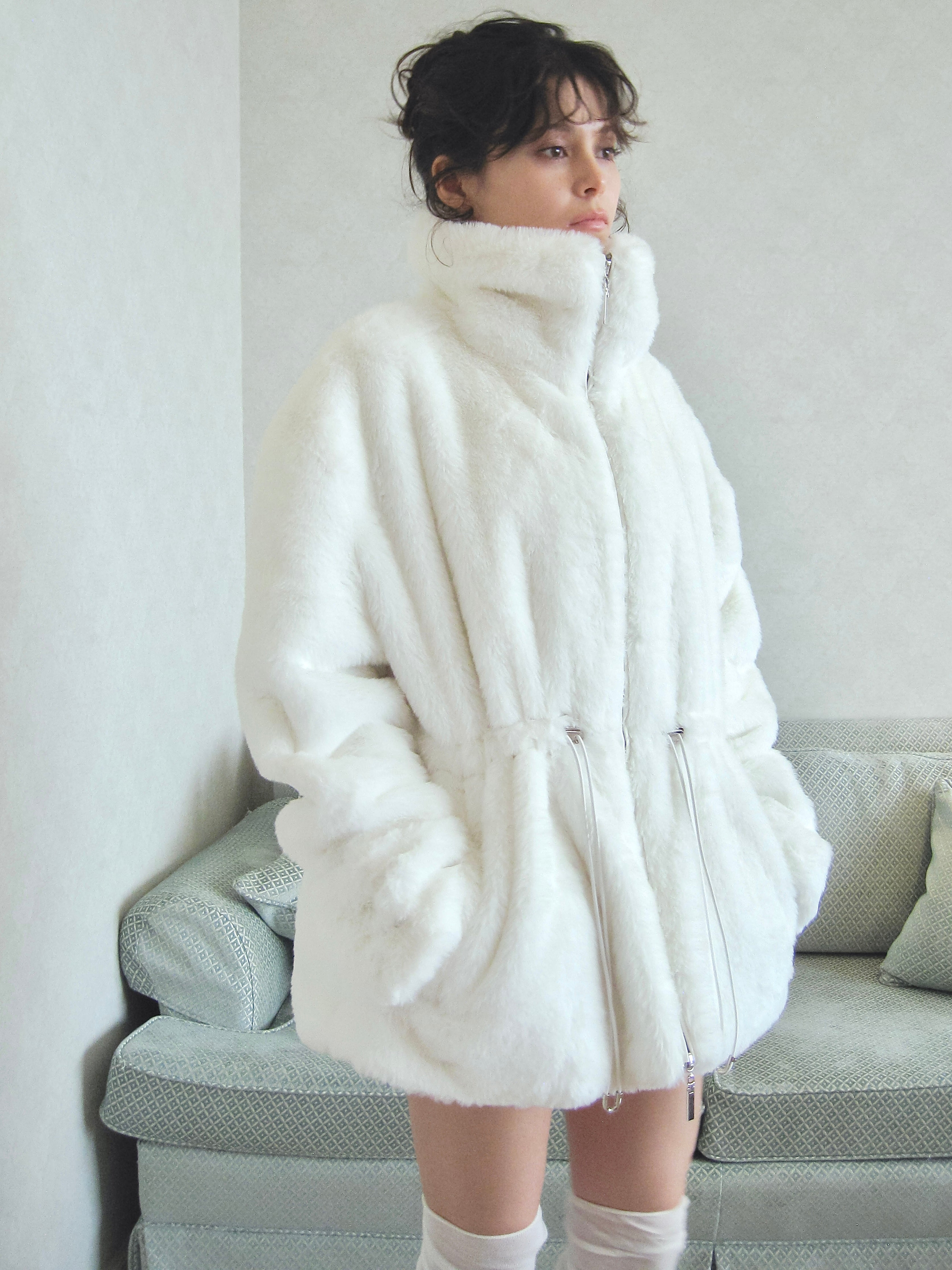 11/10発送- plump fur zip coat