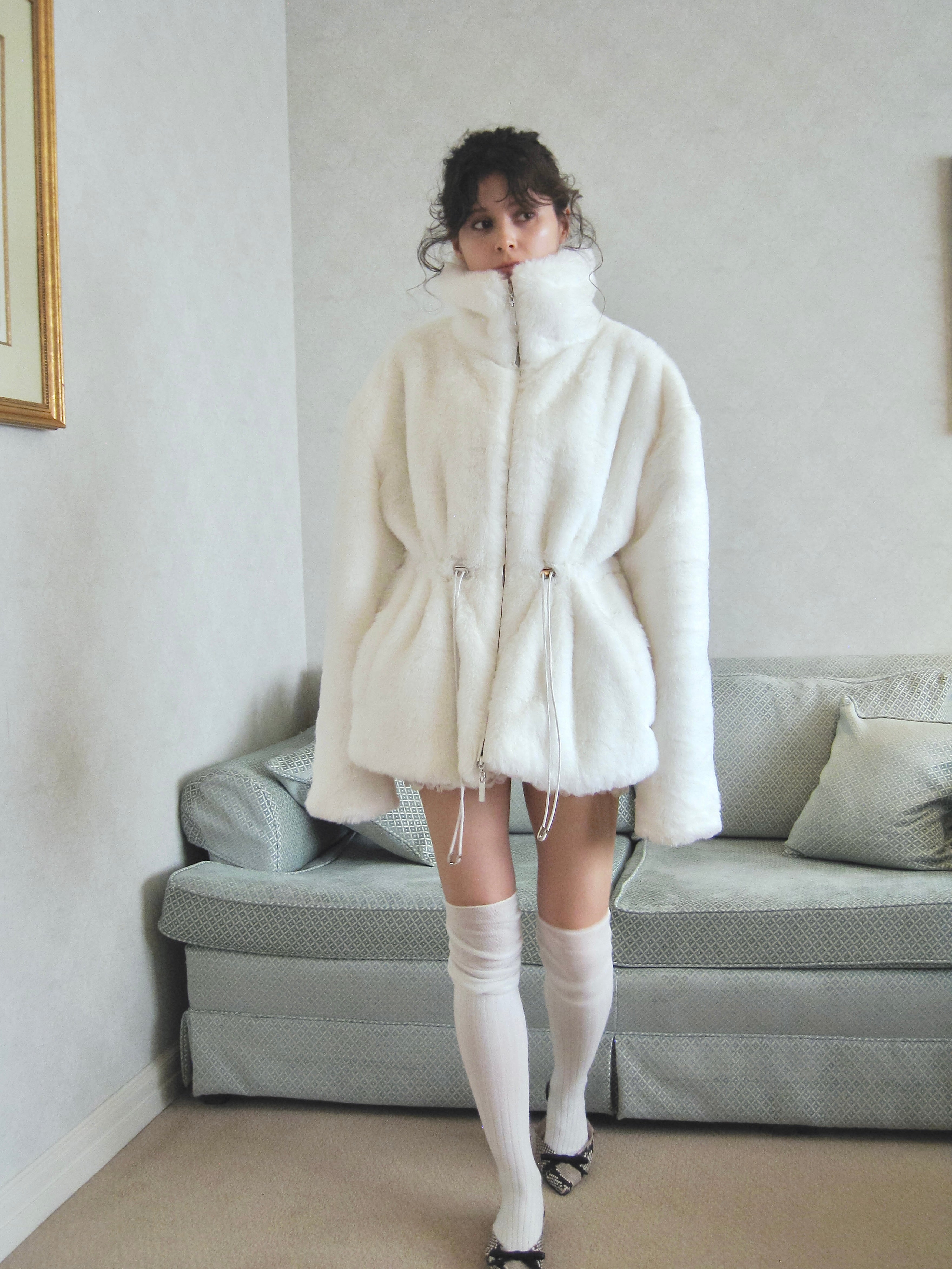 11/10発送- plump fur zip coat
