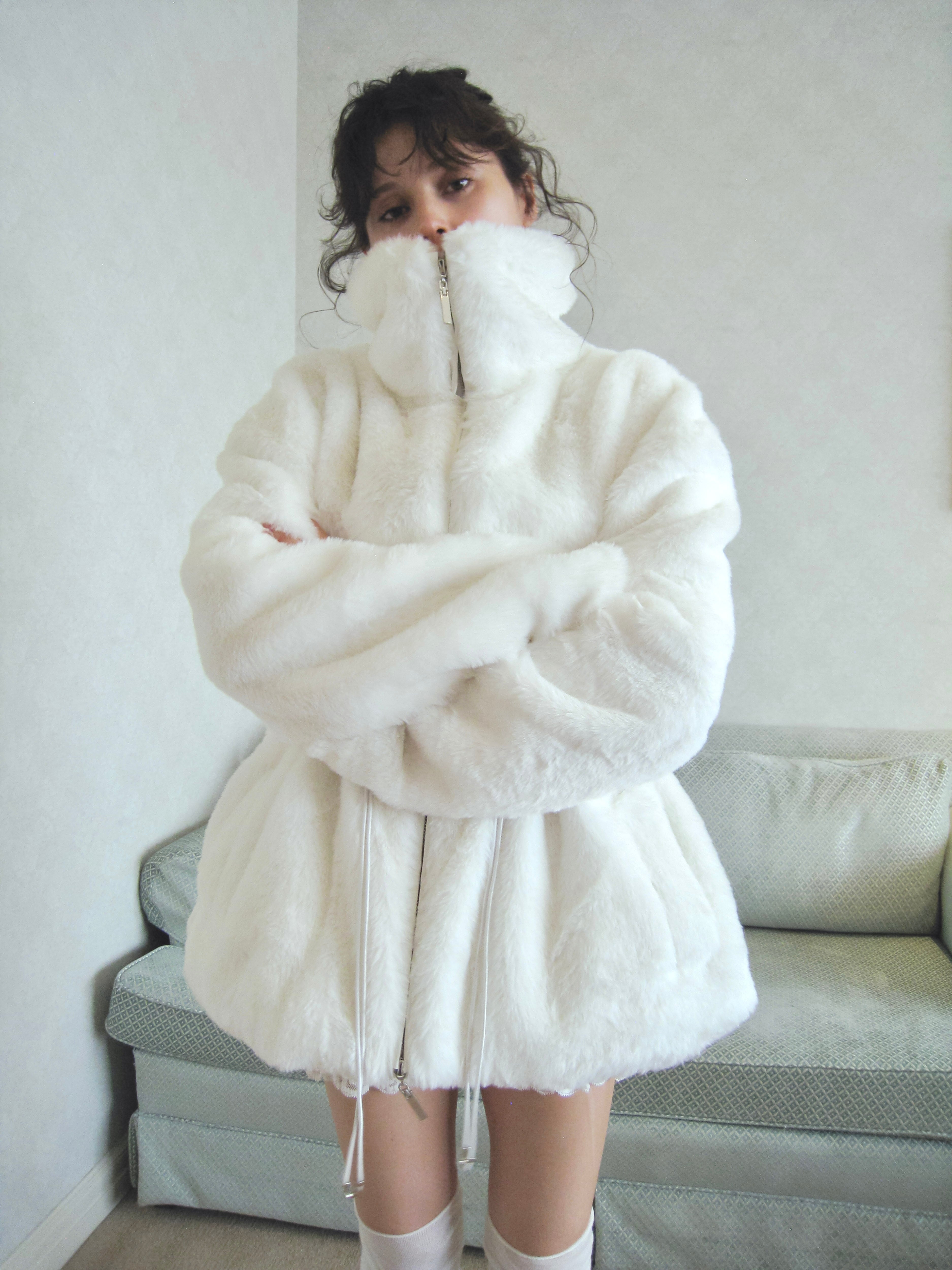 11/10発送- plump fur zip coat