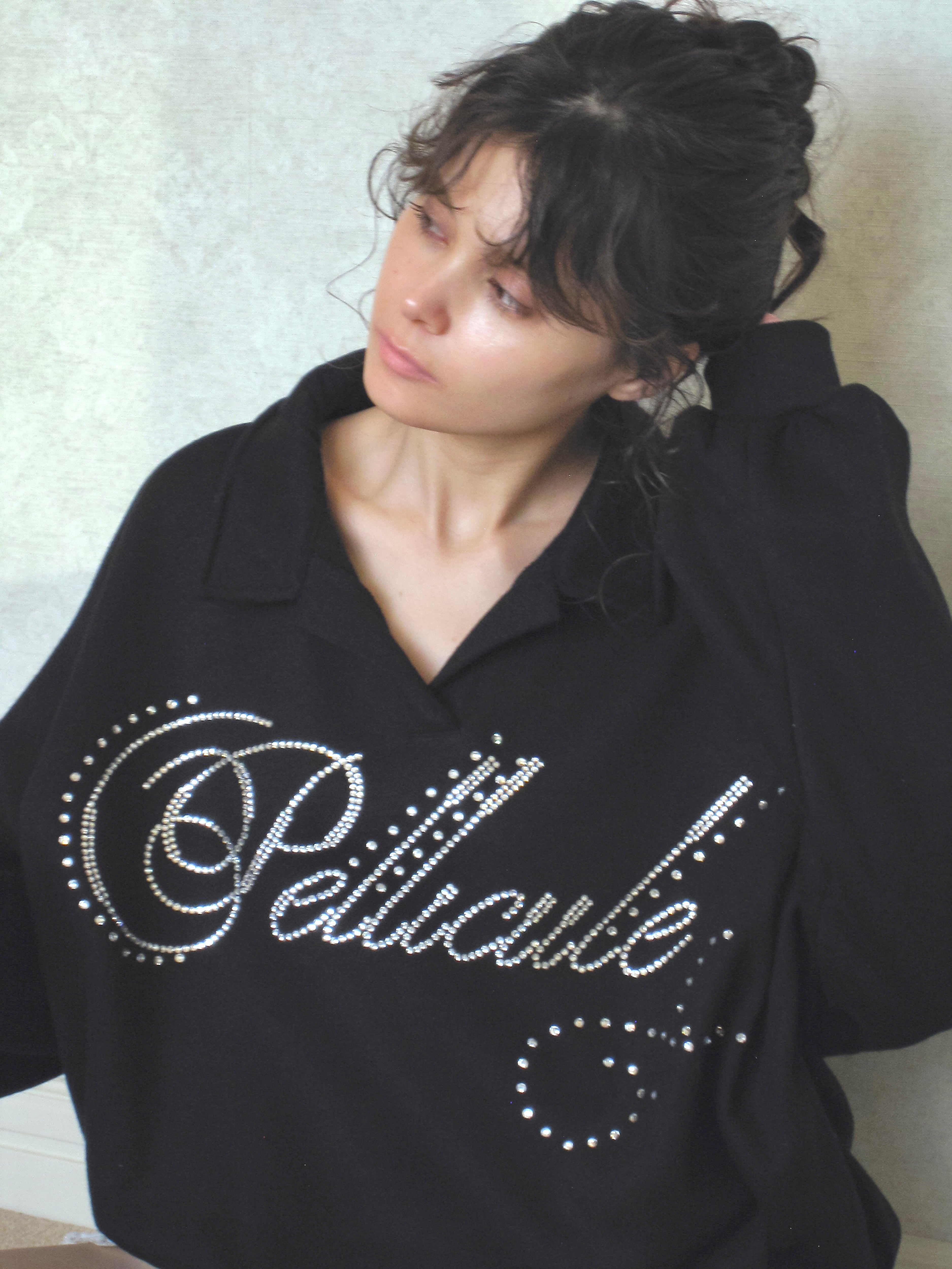 lettering sweat tops