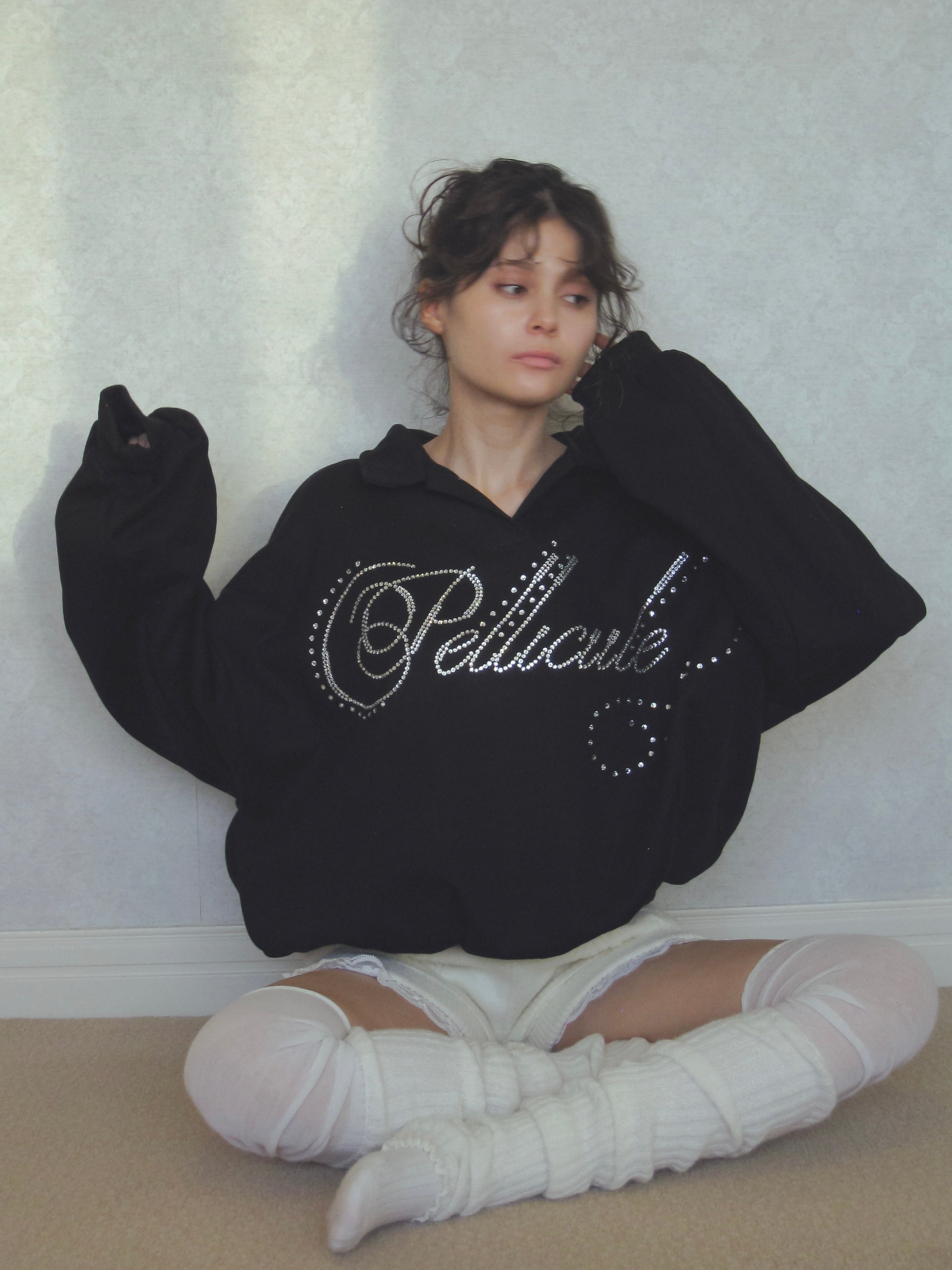 lettering sweat tops