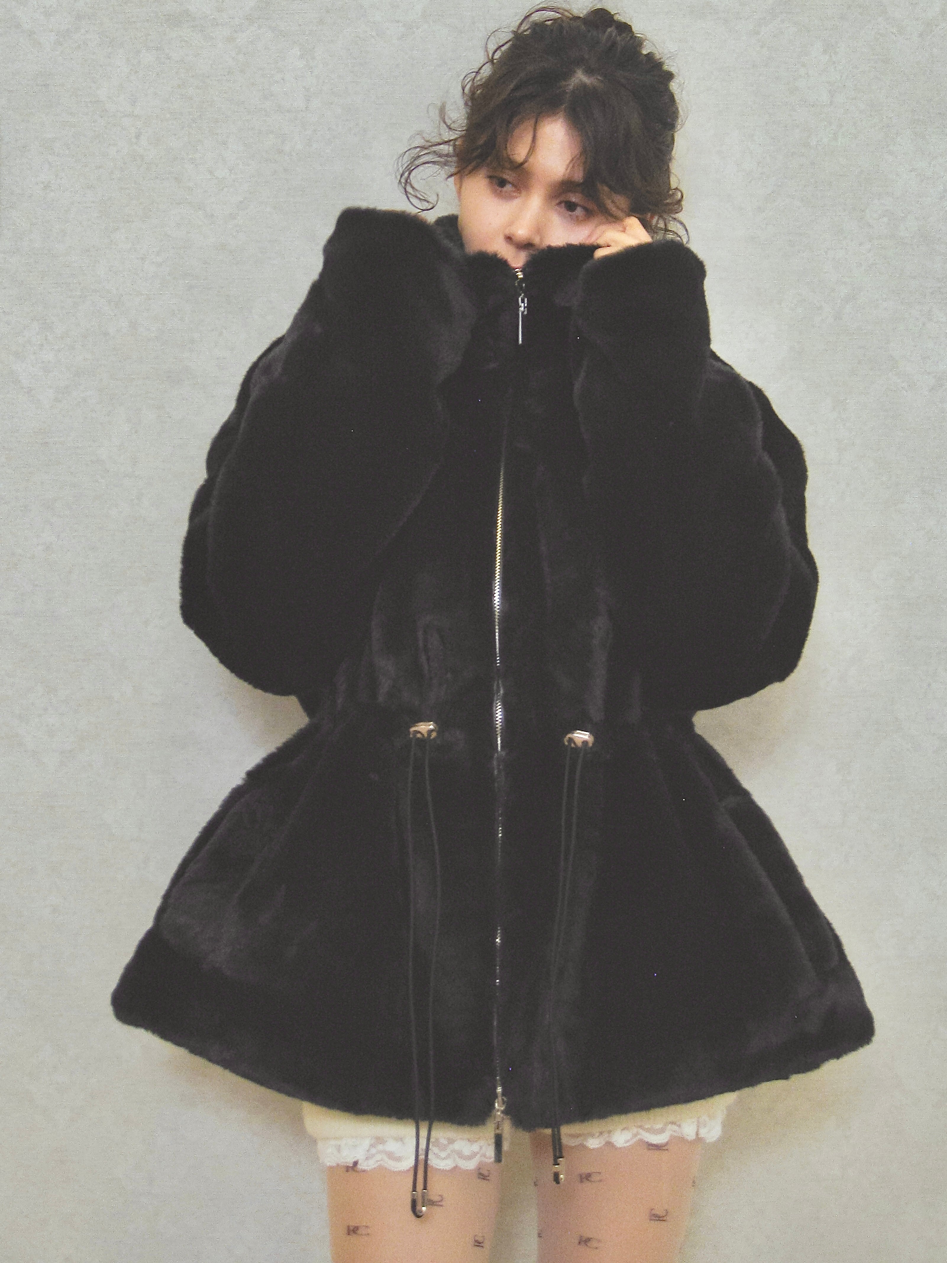 11/10発送- plump fur zip coat