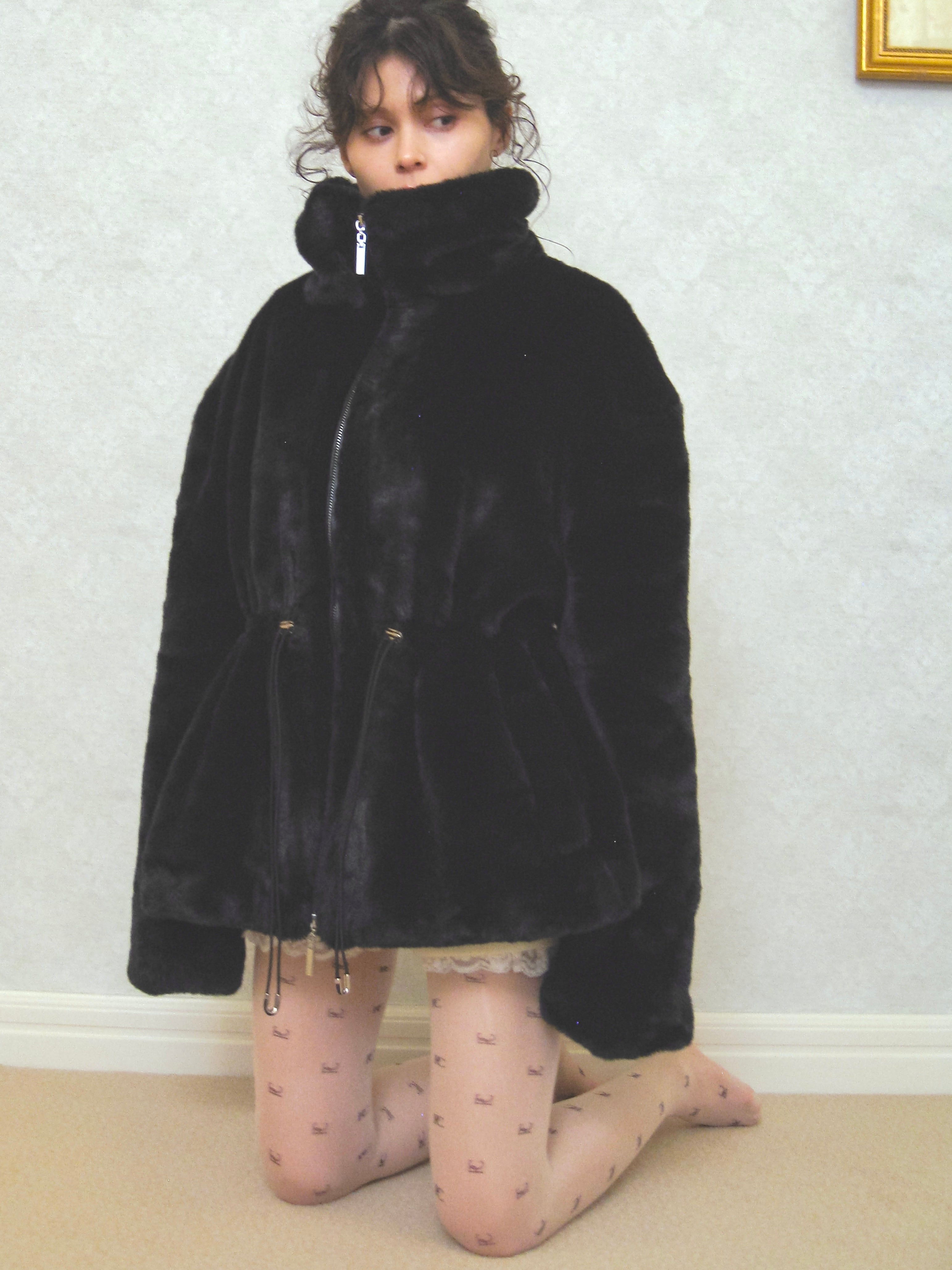 11/10発送- plump fur zip coat
