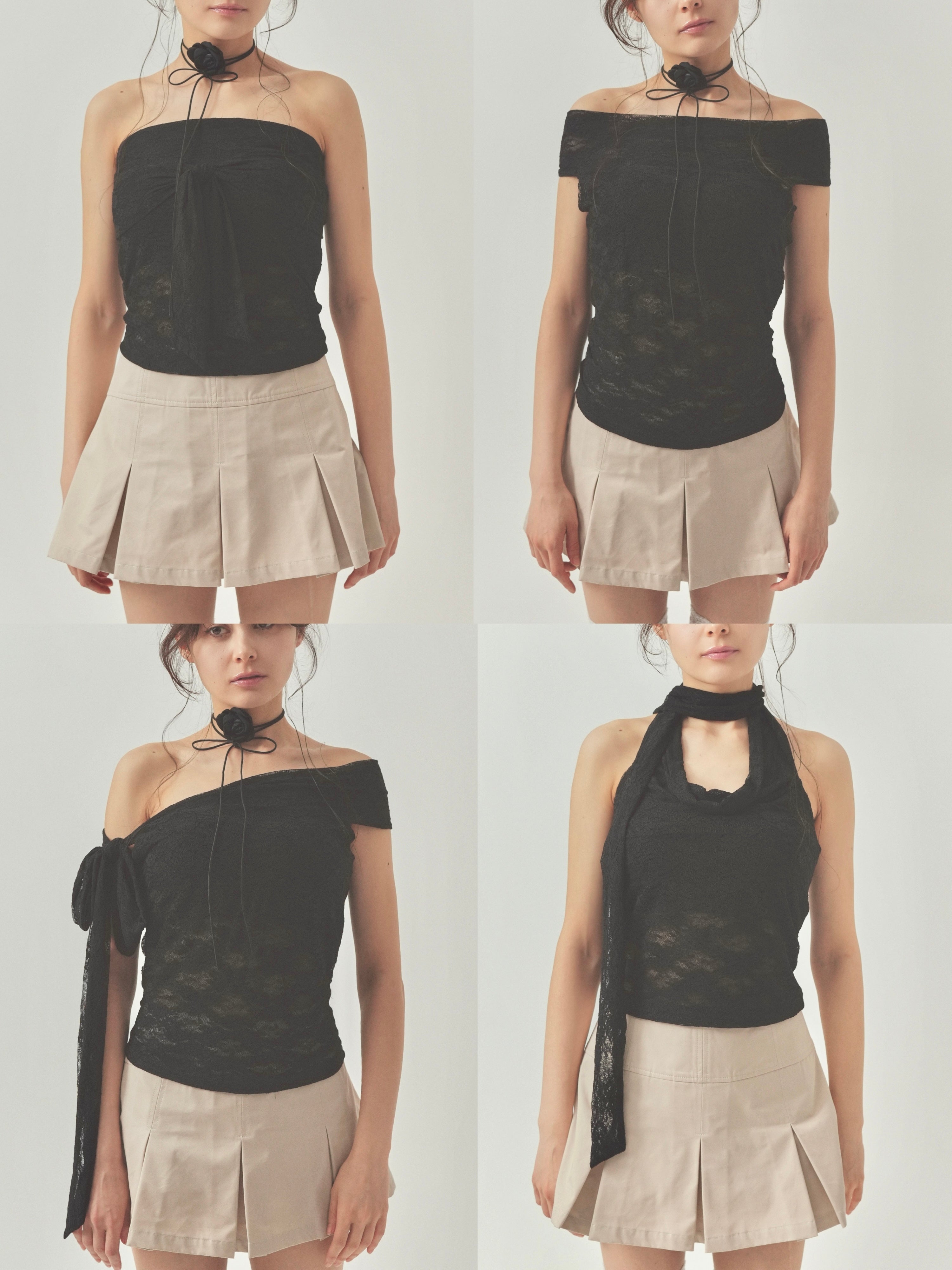 lacy ribbon baretops