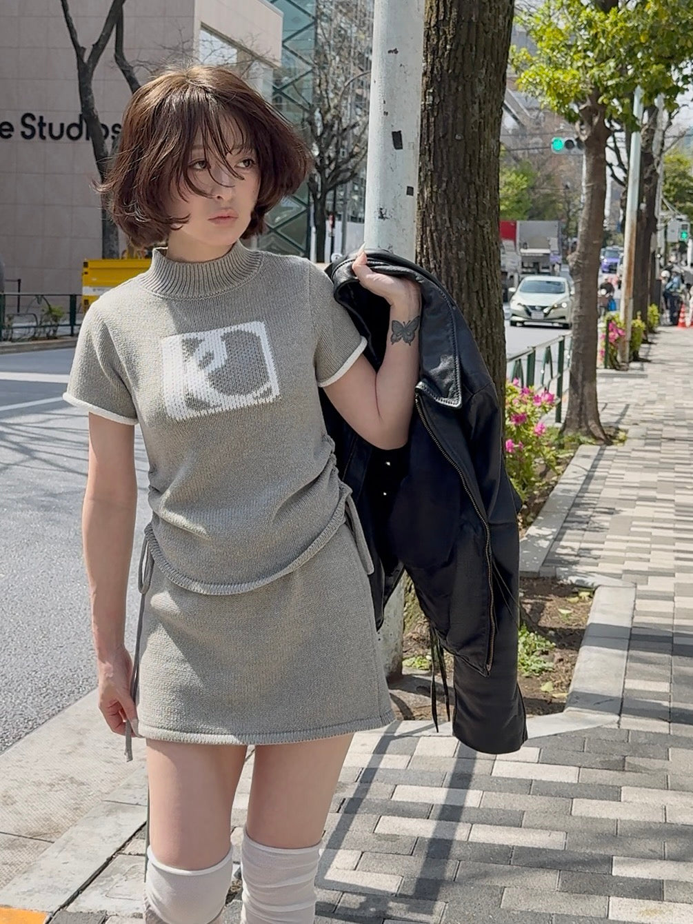 emblem knit set up