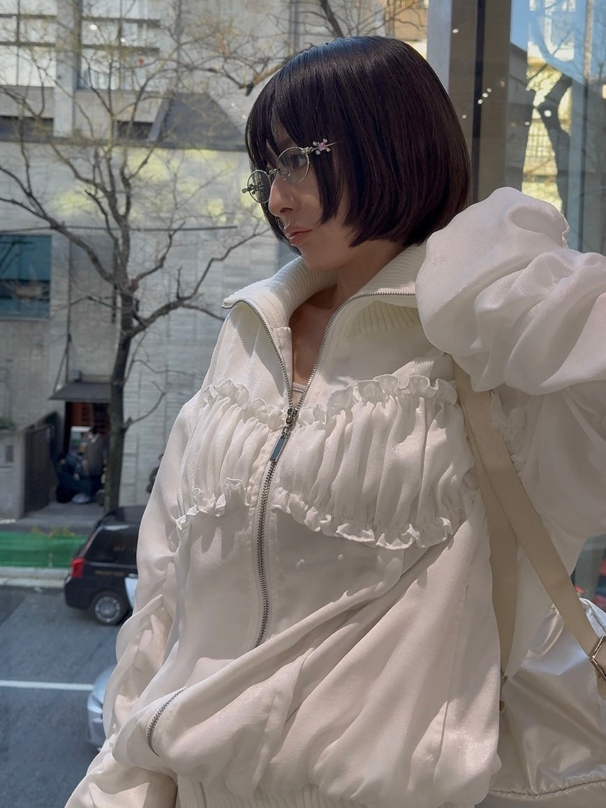 ribbon gather lib blouson