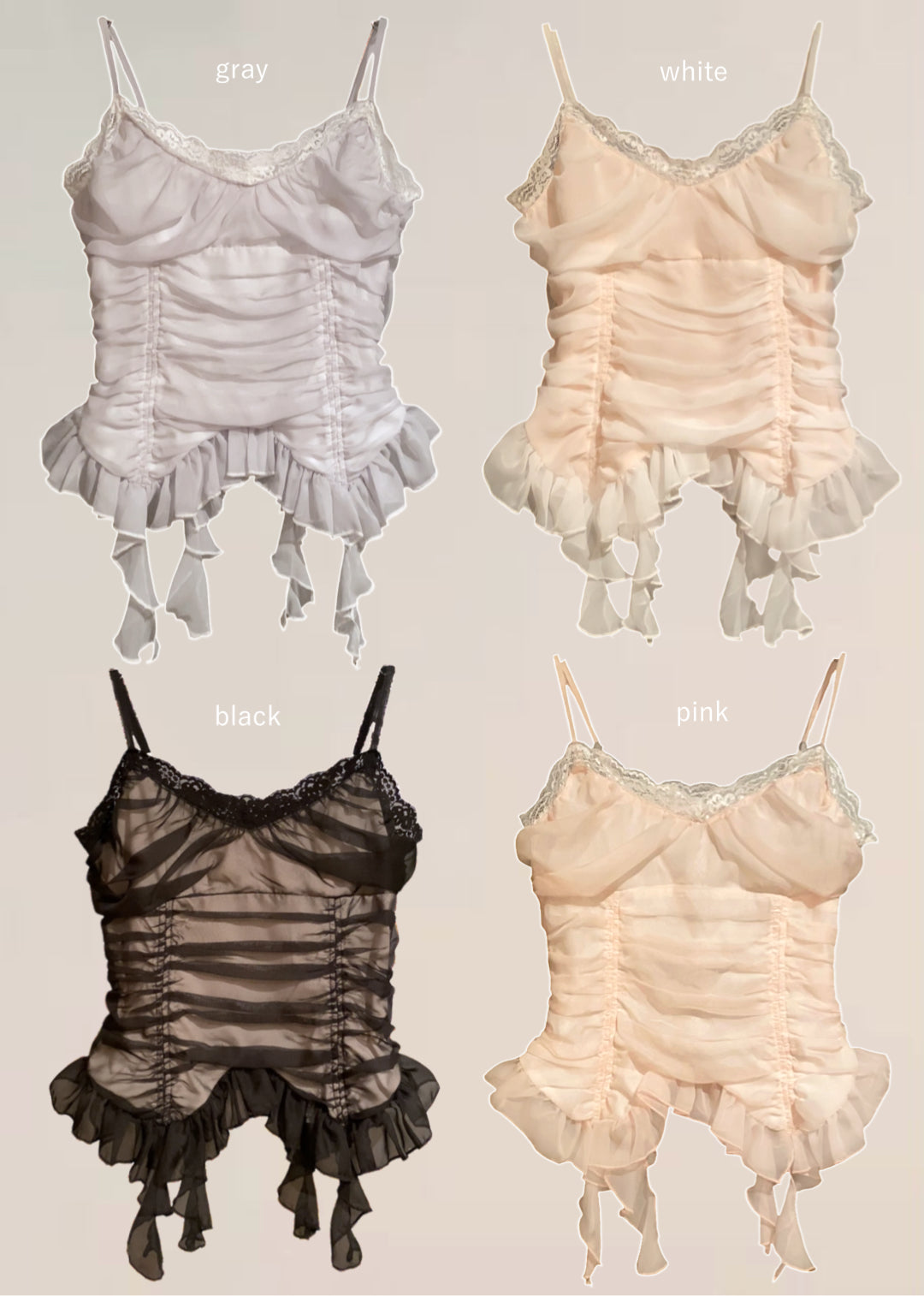 chiffon gather cami