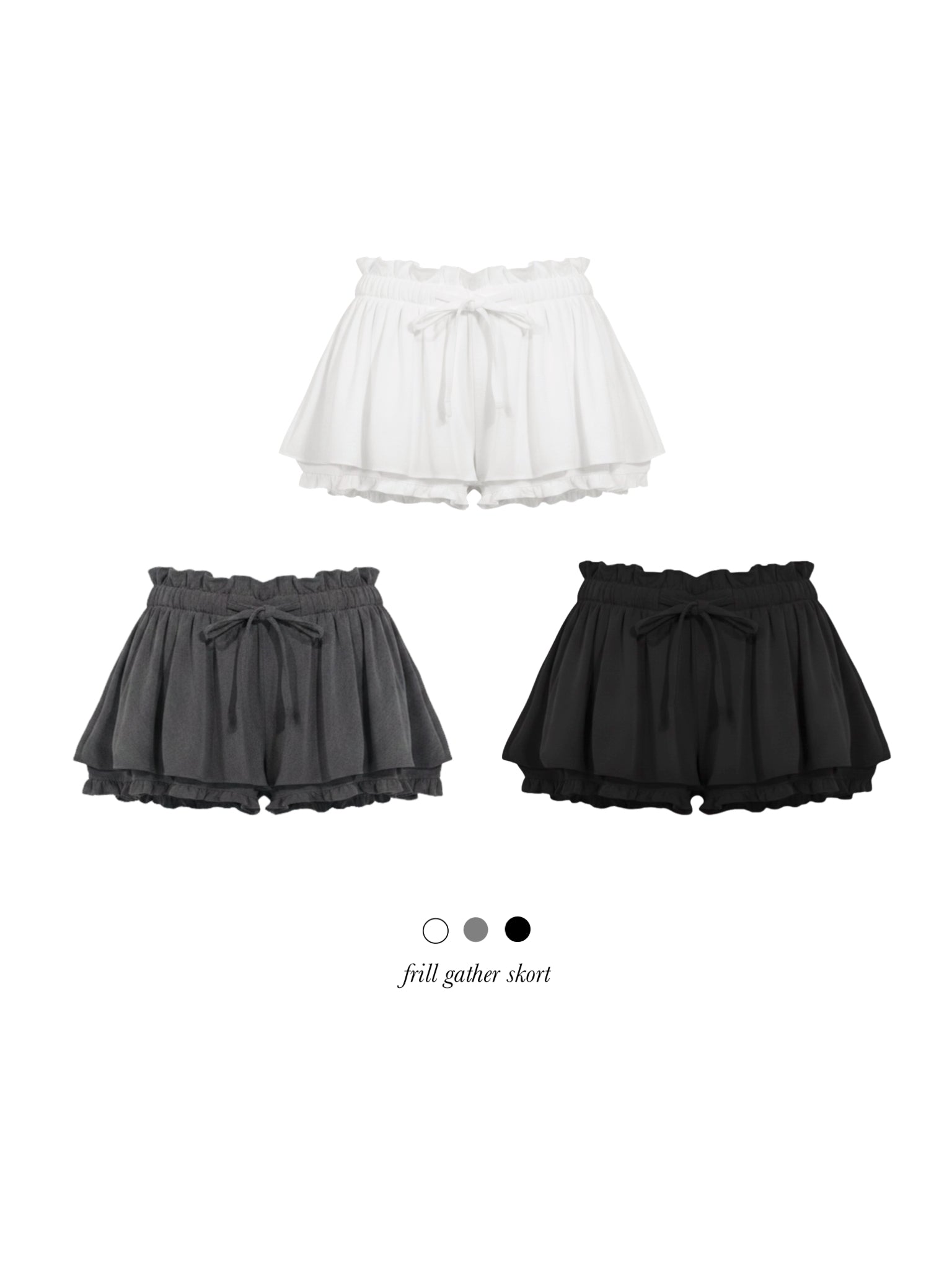 frill gather skorts