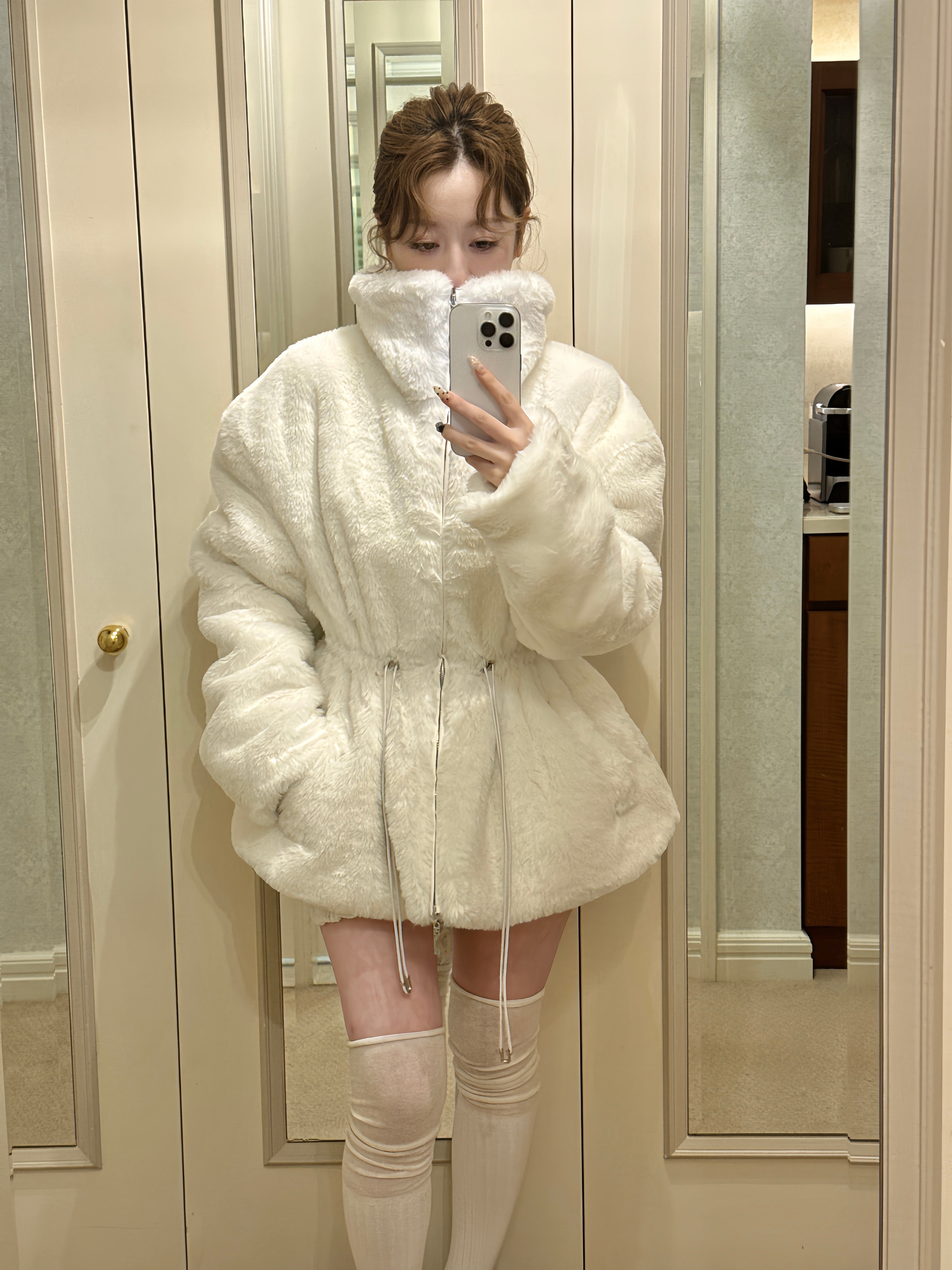 11/10発送- plump fur zip coat