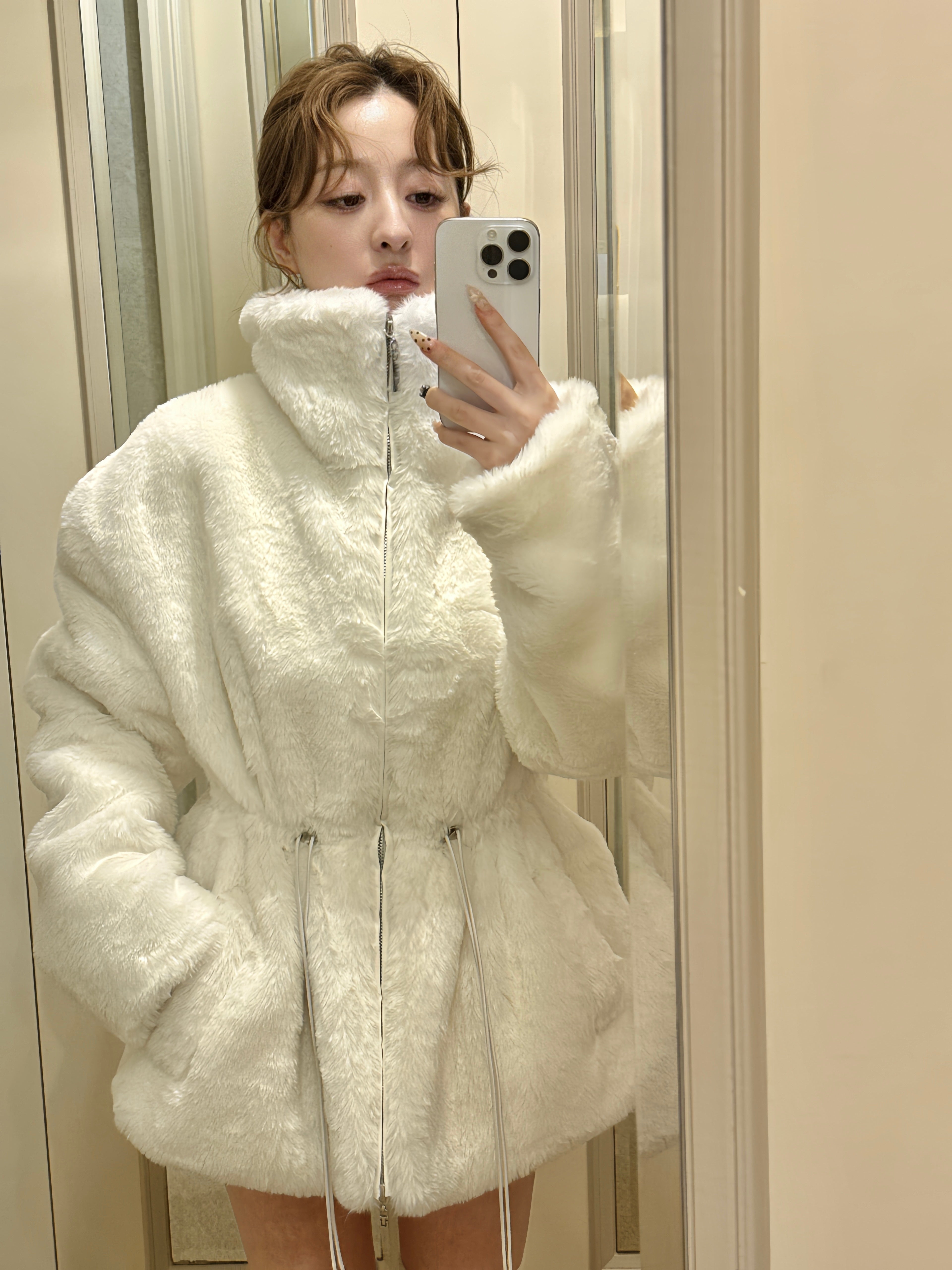 11/10発送- plump fur zip coat