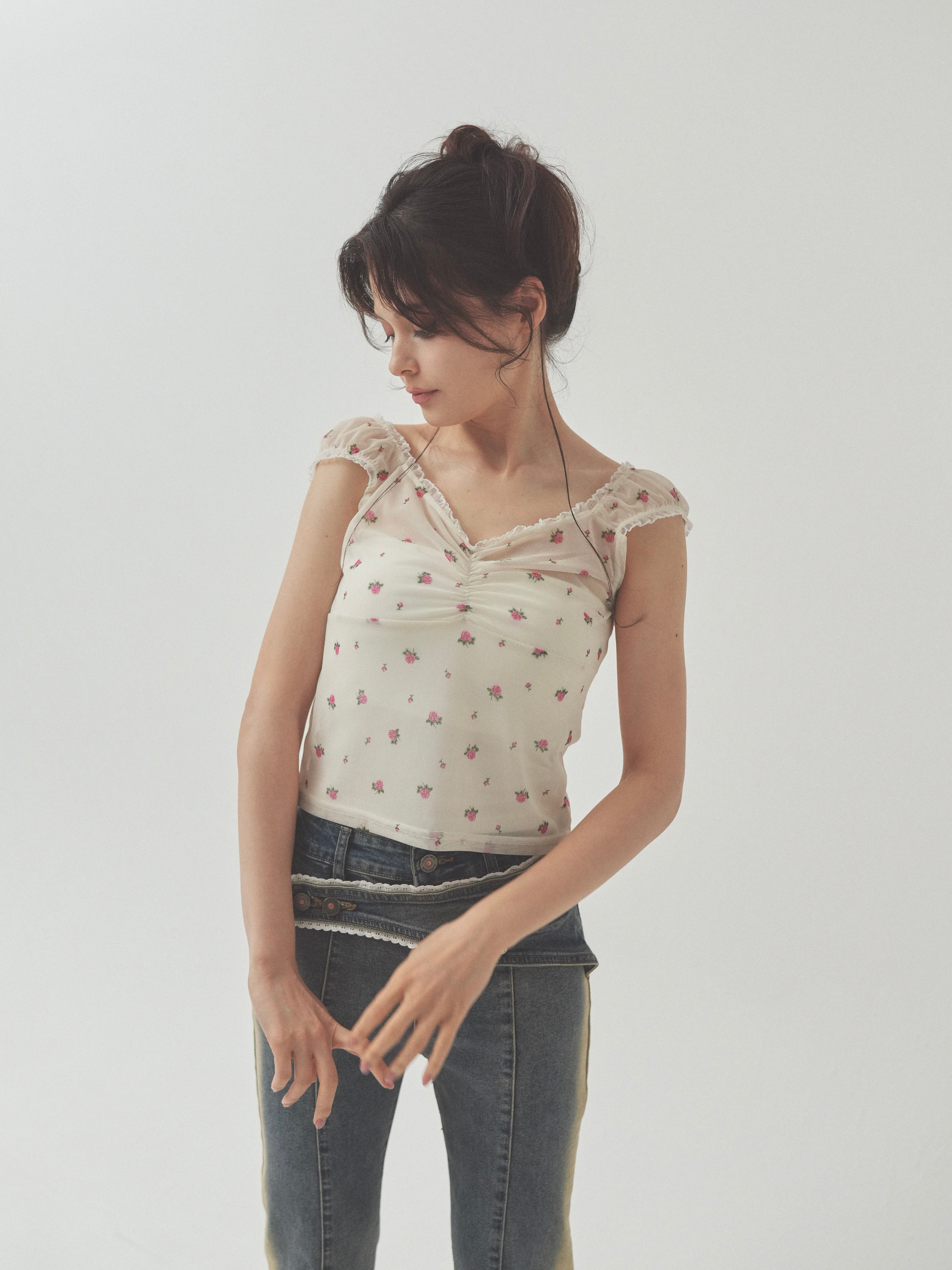 sheer rose tops