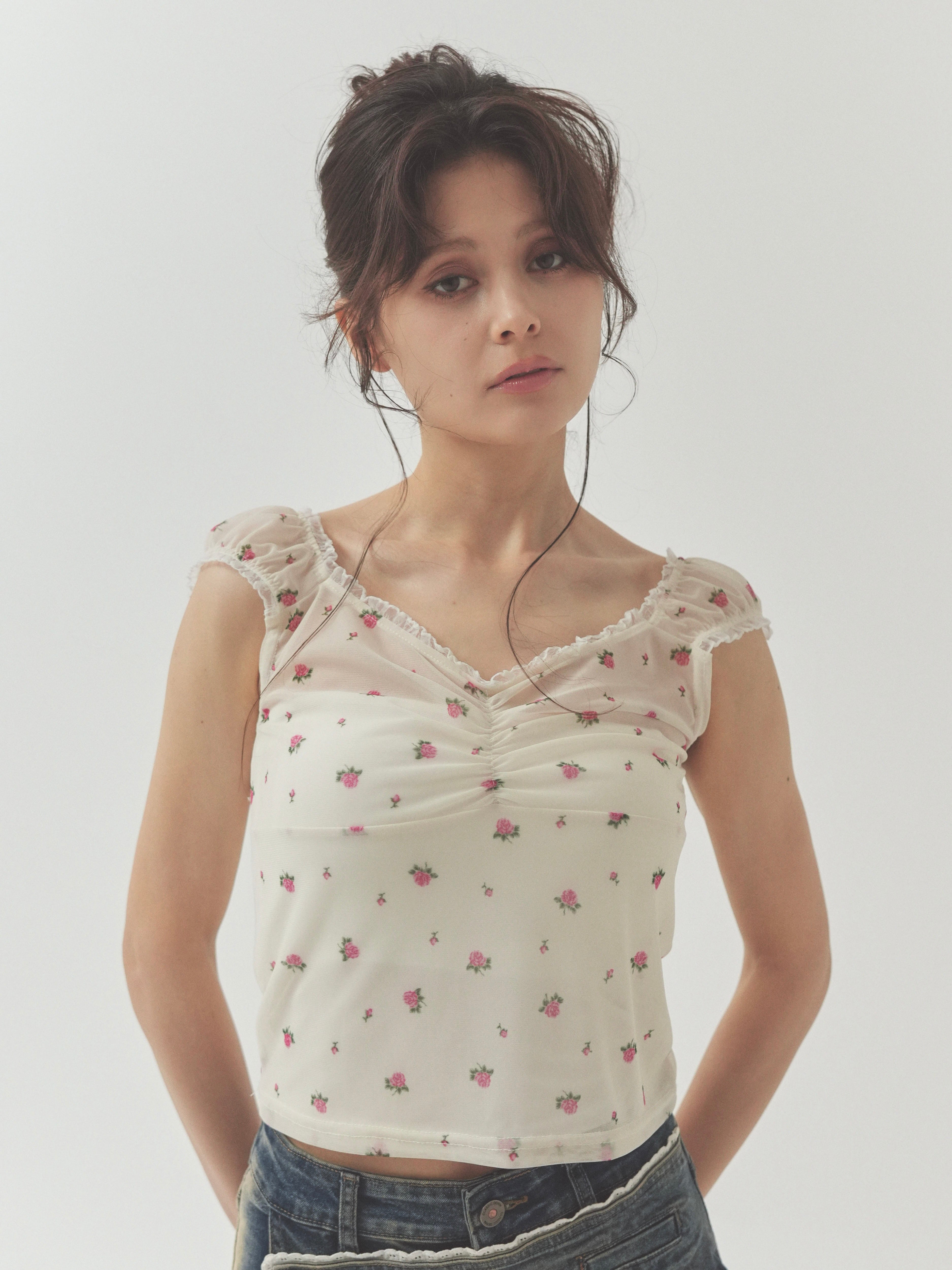 sheer rose tops