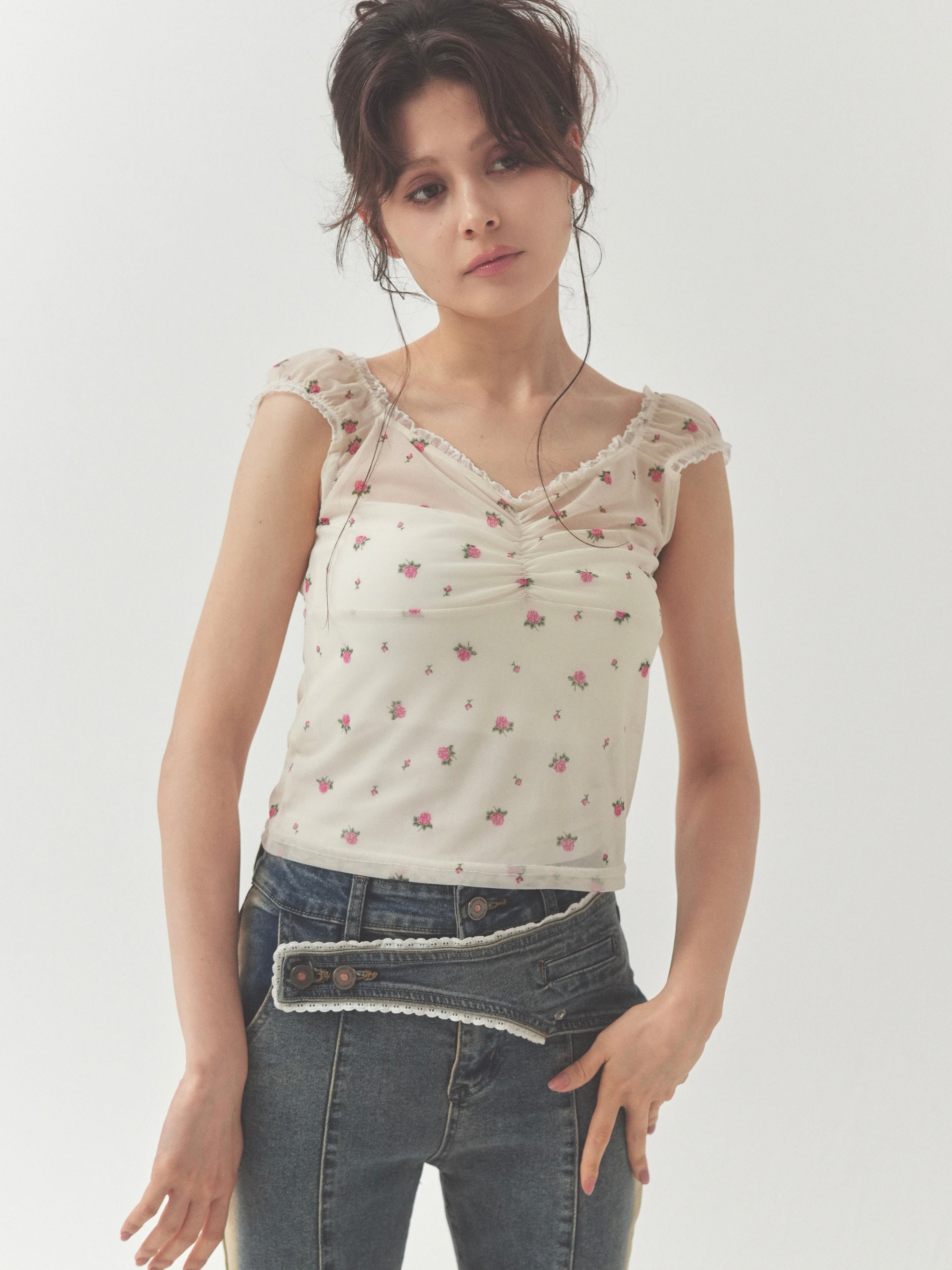 sheer rose tops