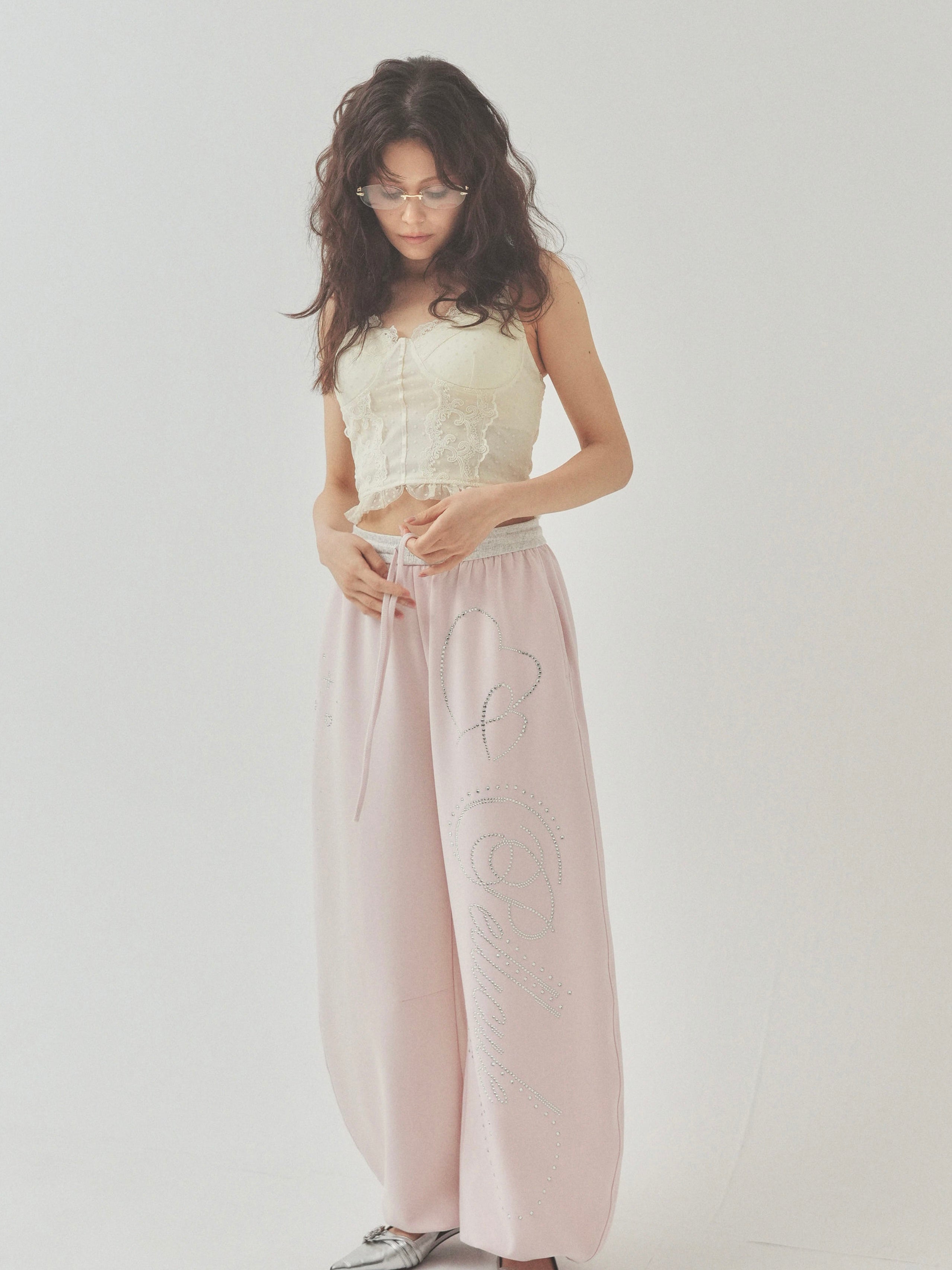 PELLICULE stone-deco sweat pants ペリキュール stone-deco sweat pants｜PELLICULE | ぺリキュール