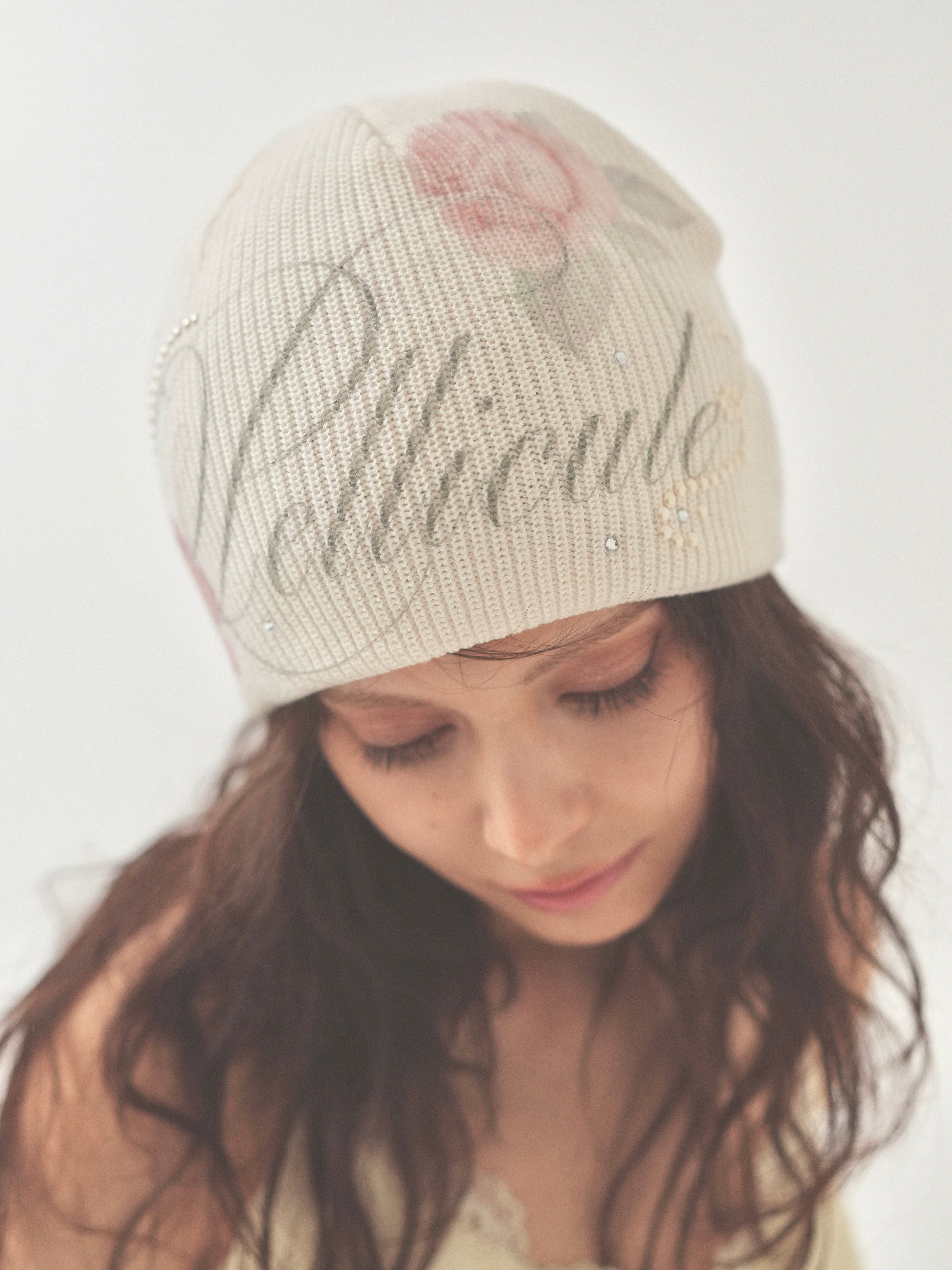 rose lettering beanie