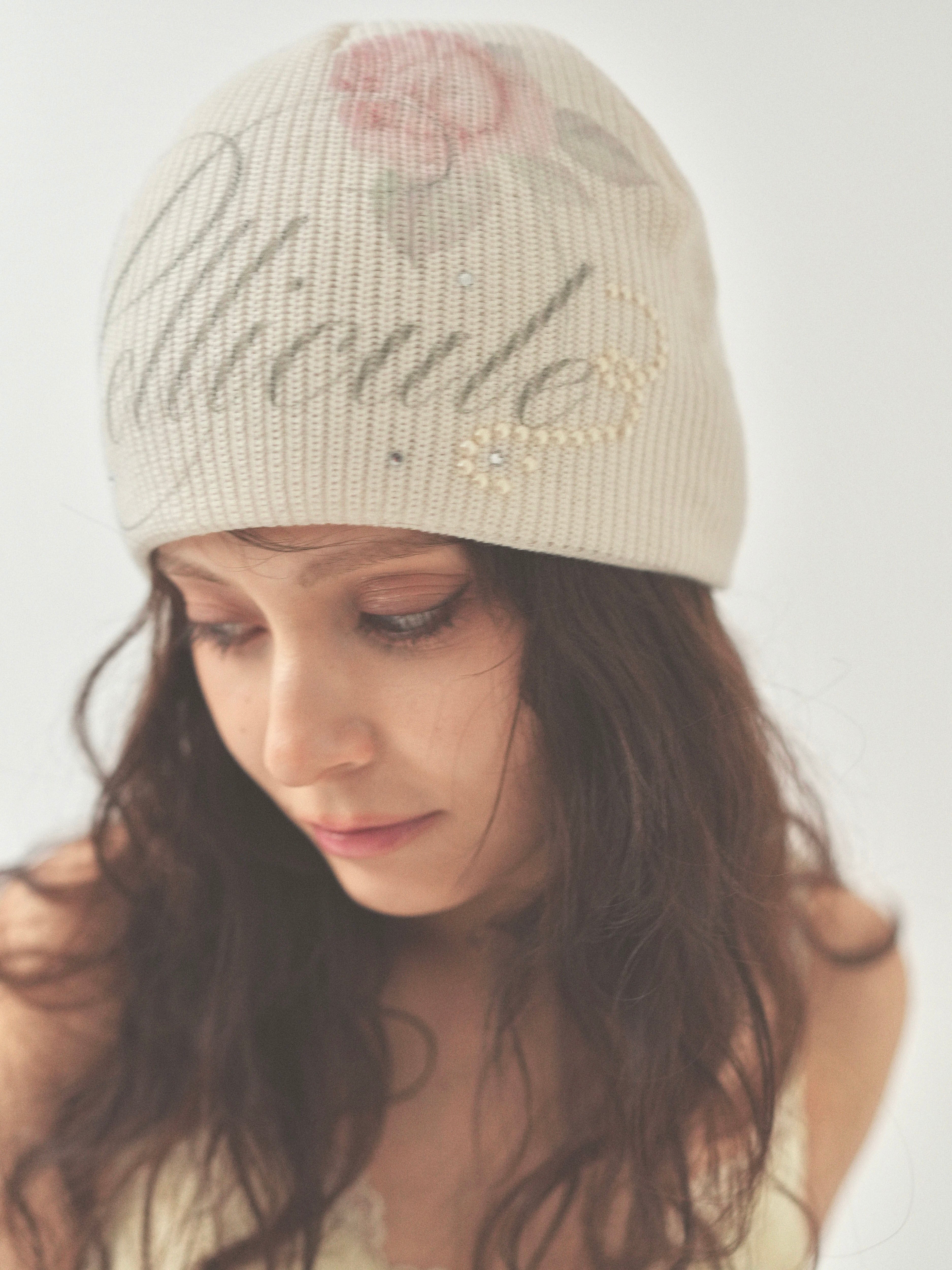 rose lettering beanie