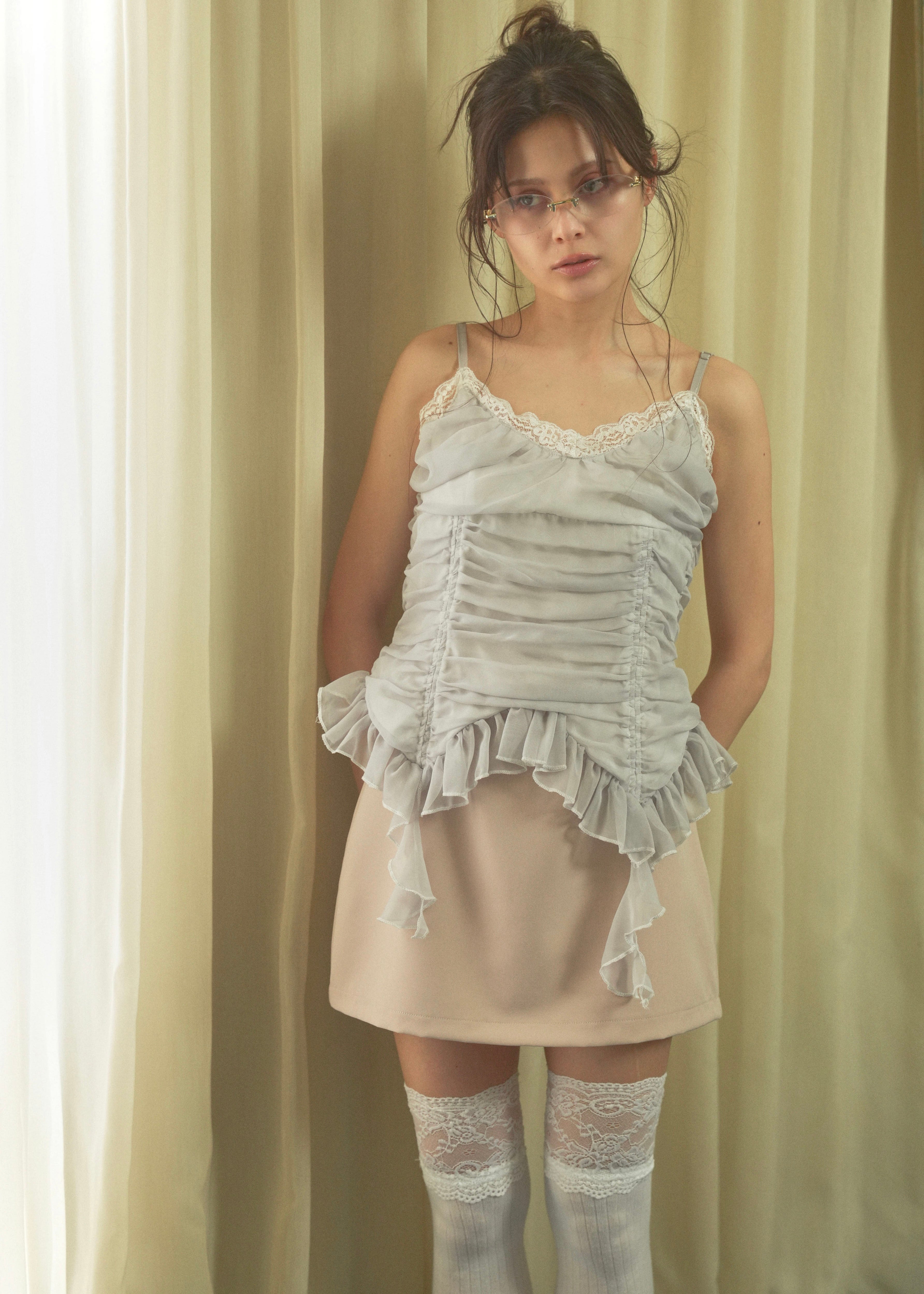 chiffon gather cami
