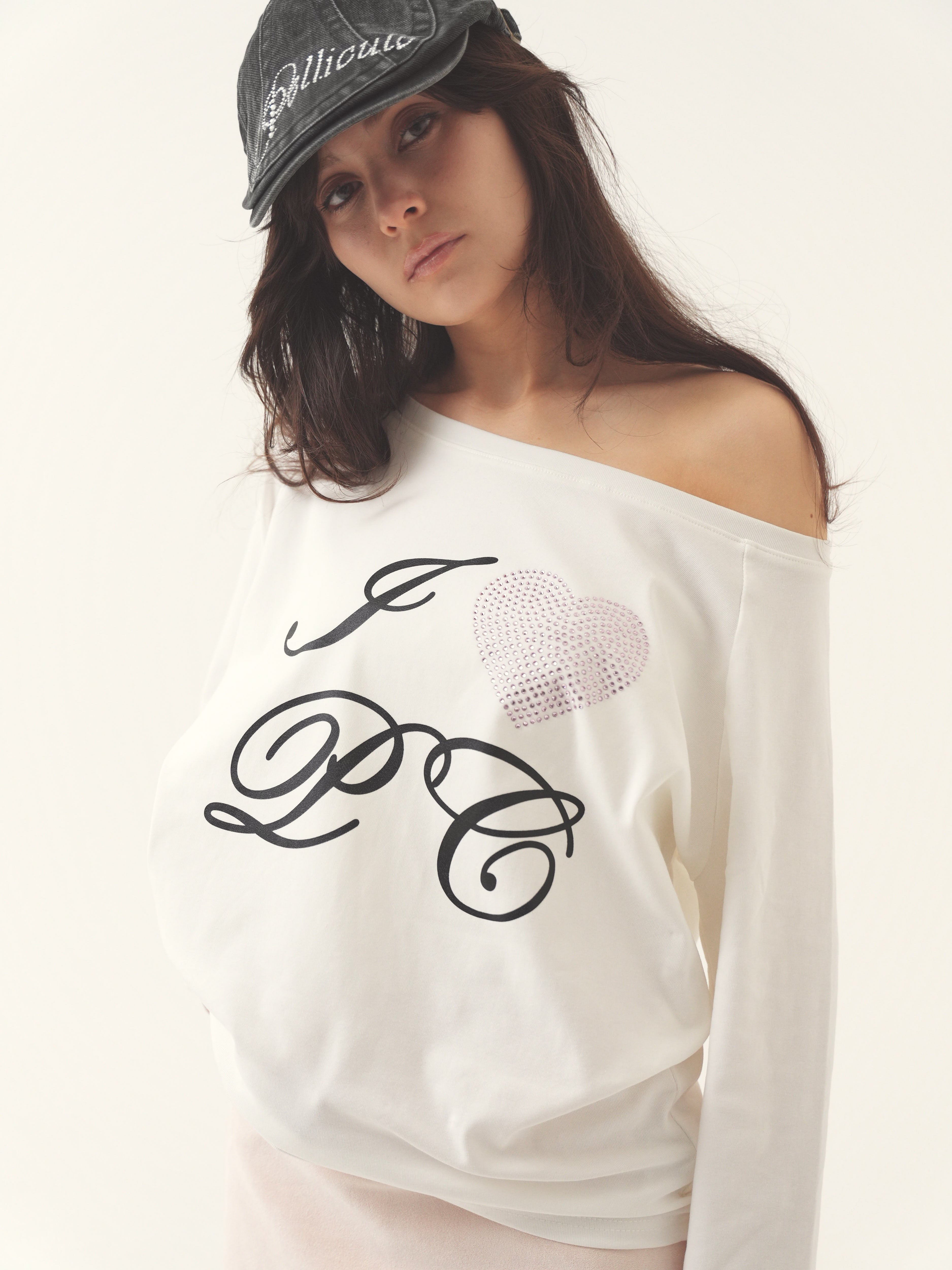 トップス Pellicule jewelic luv offshoulder jewelic luv tee｜PELLICULE | ぺリキュール