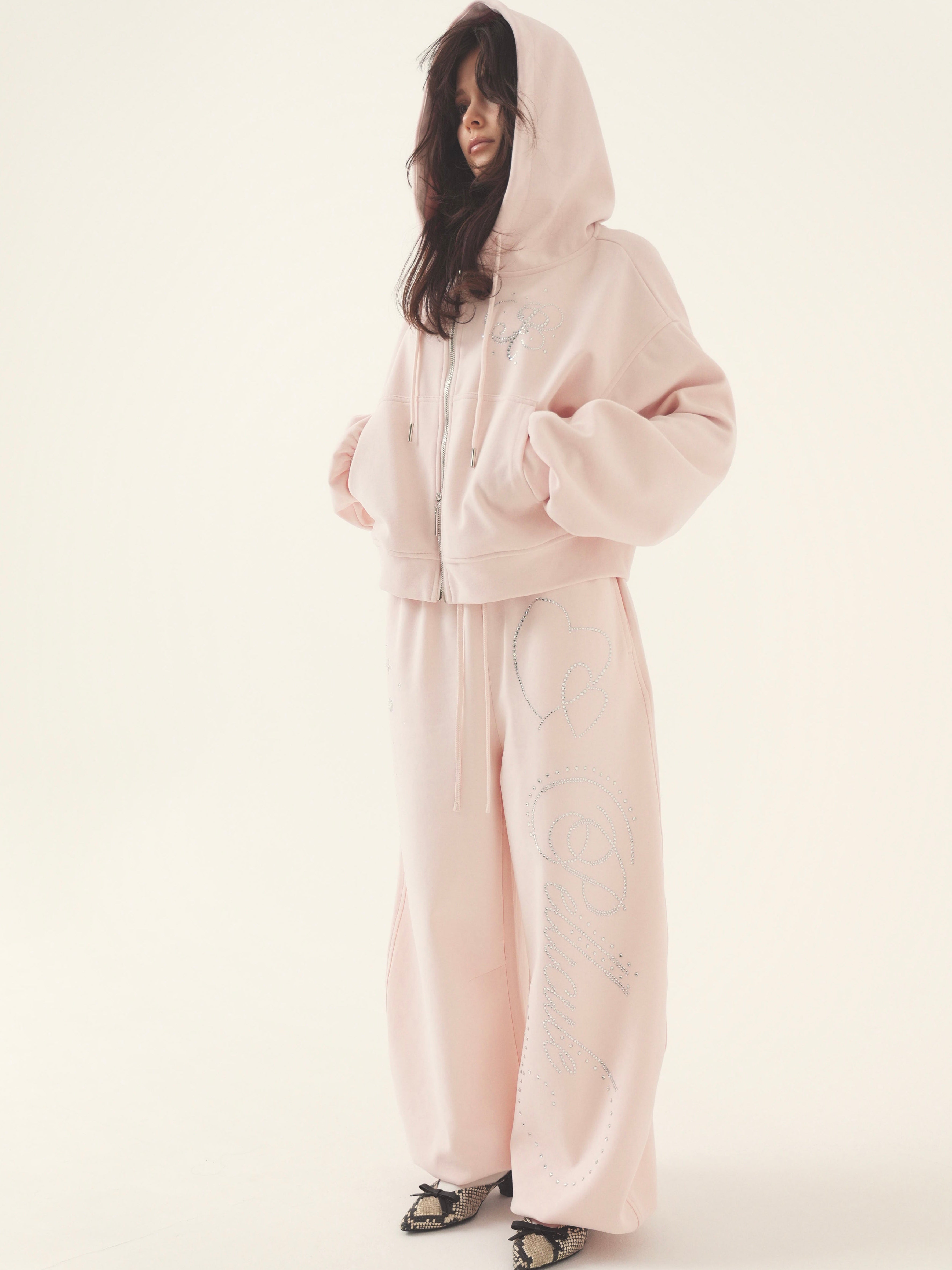 stone-deco sweat pants