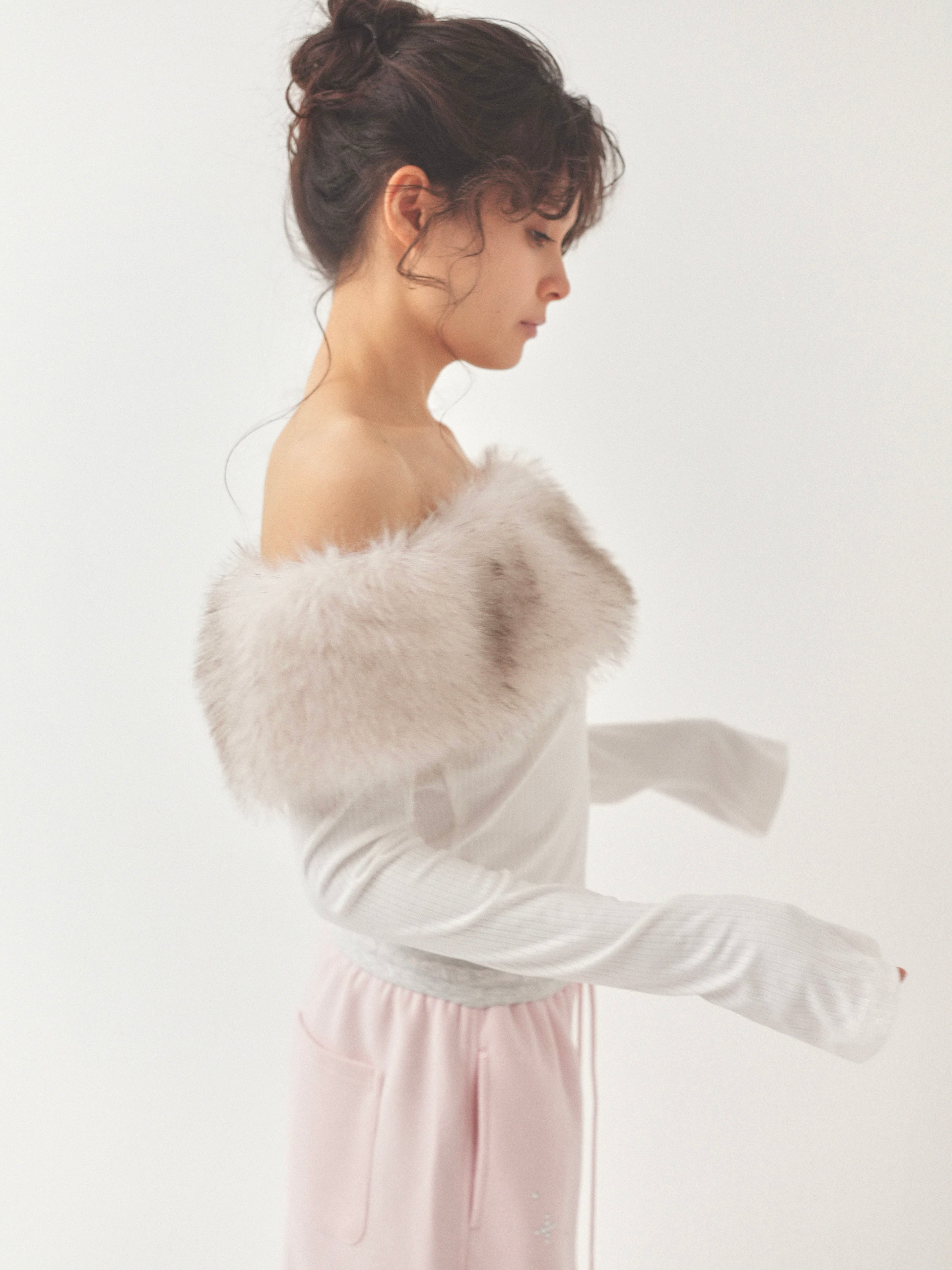 baby fur -  off shoulder