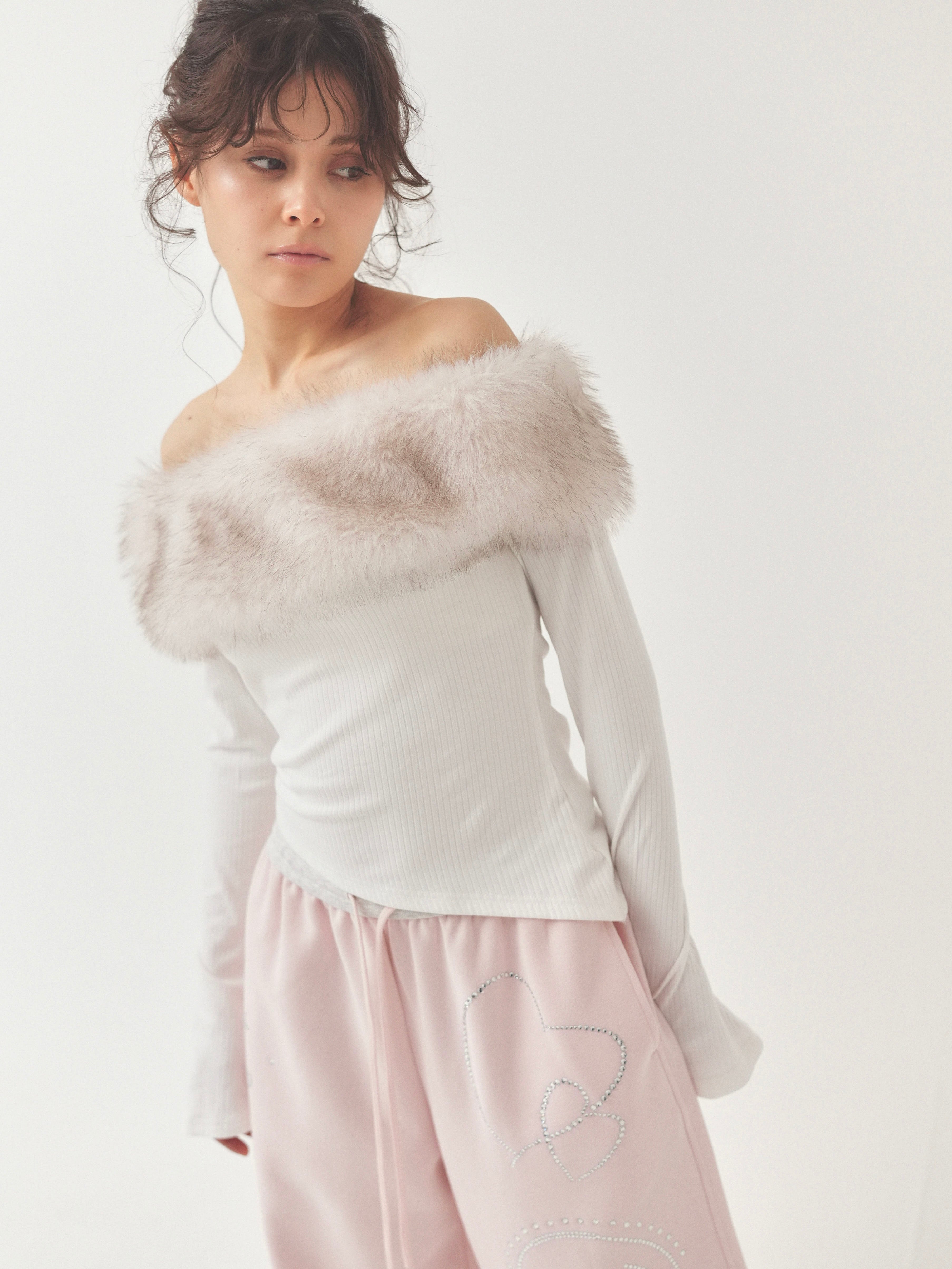 baby fur -  off shoulder