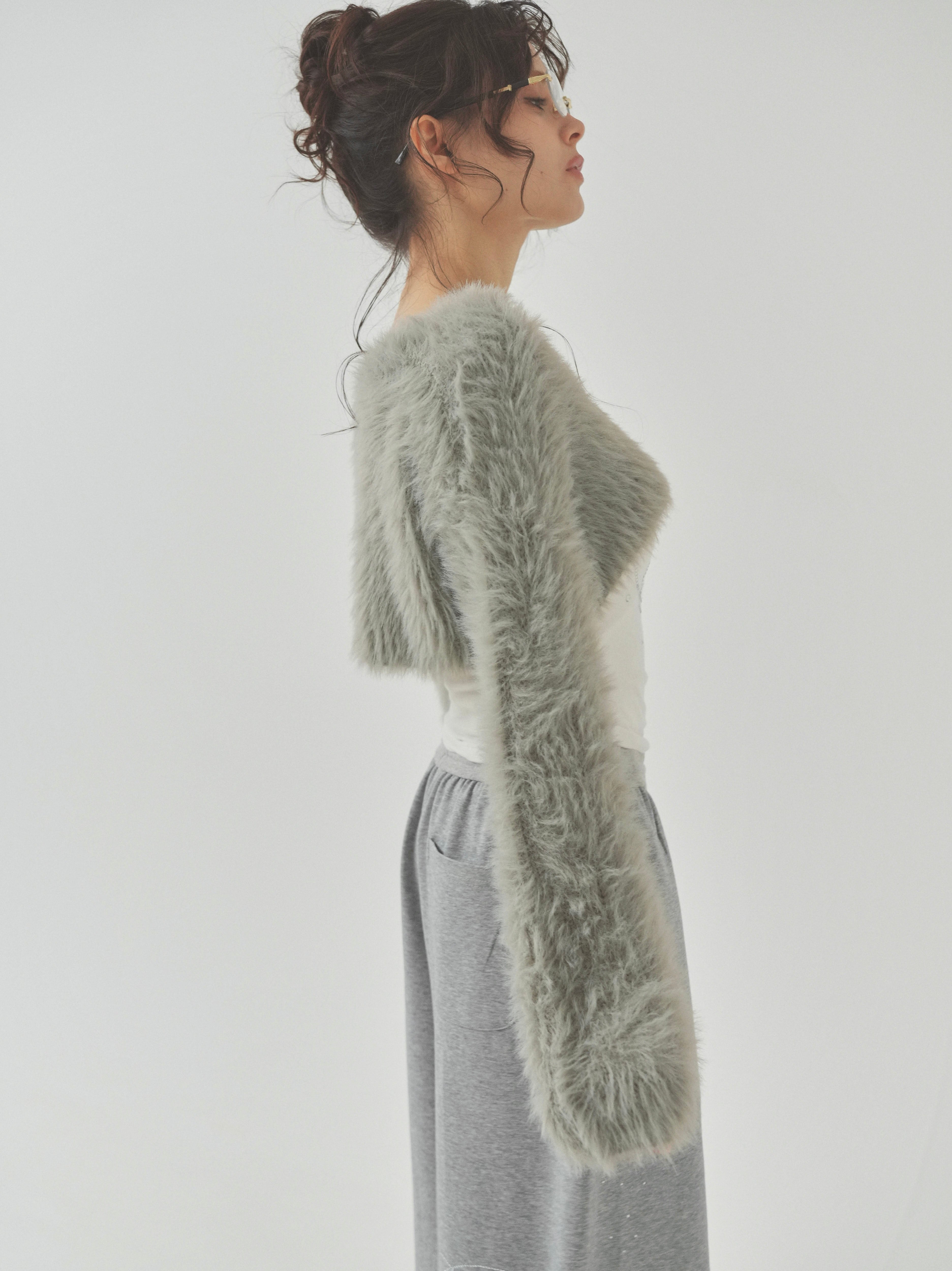 shaggy mini cardigan