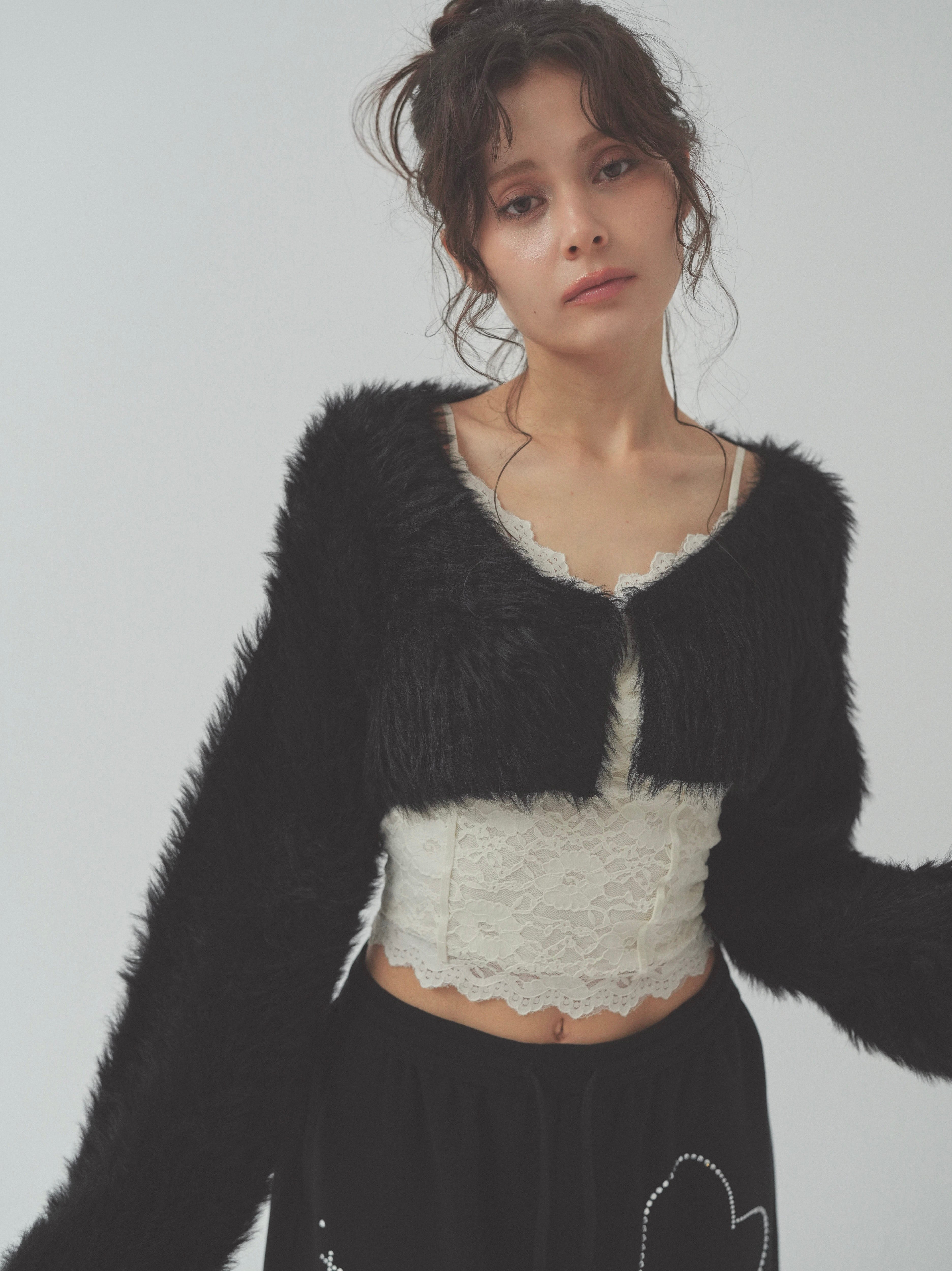 shaggy mini cardigan