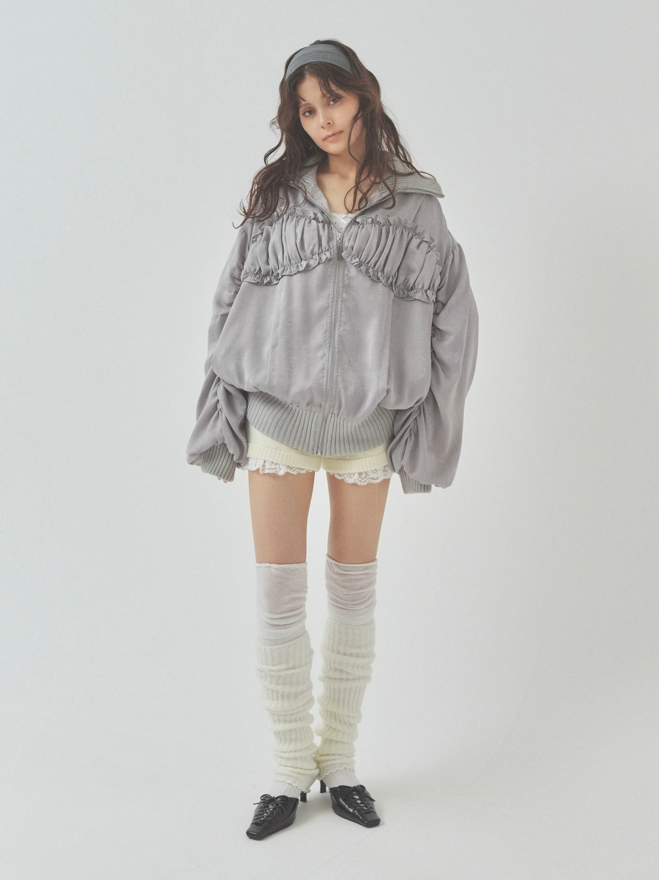ribbon gather lib blouson