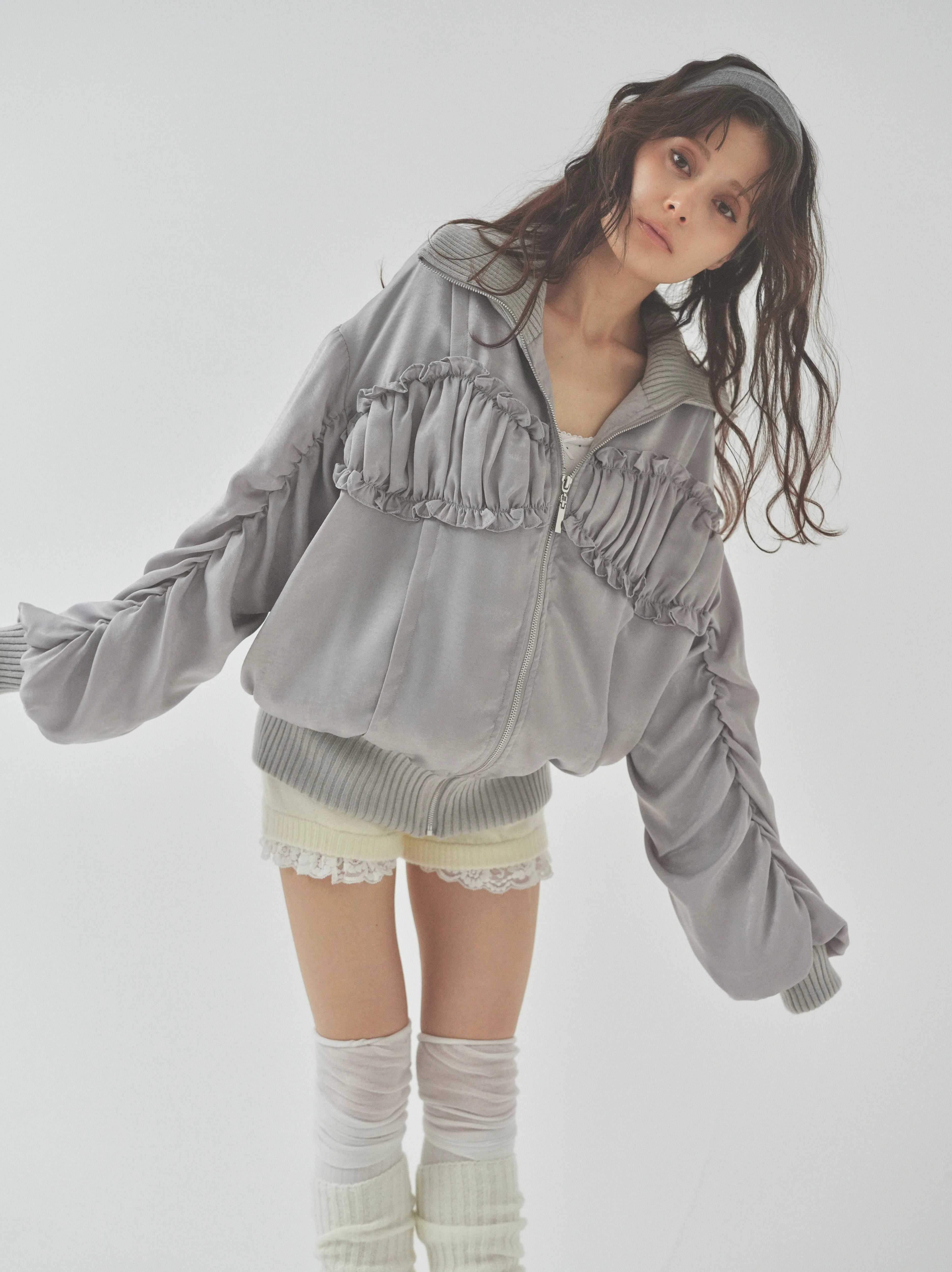 ribbon gather lib blouson