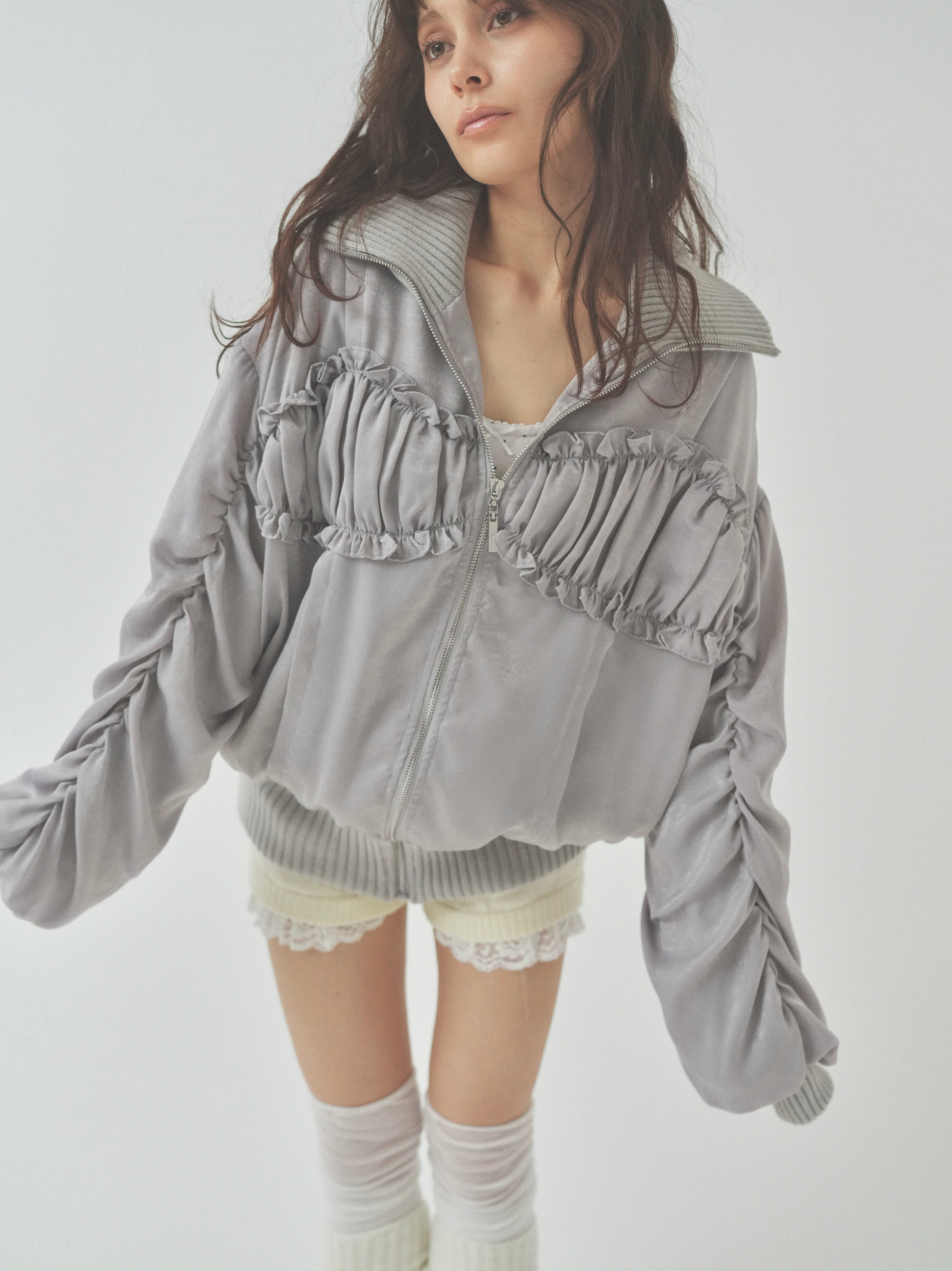 ribbon gather lib blouson